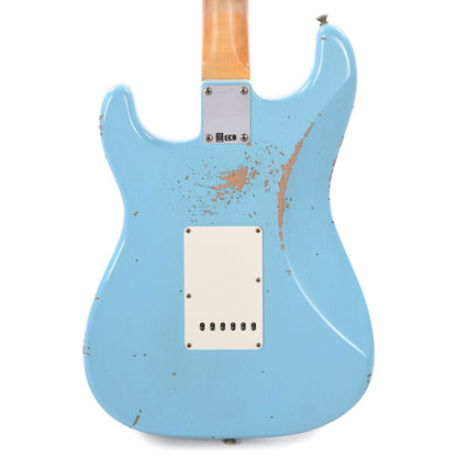 Fender Custom Shop Limited Edition 1964 L-Series Stratocaster Heavy Relic Aged Daphne Blue Electric Guitars / Solid Body