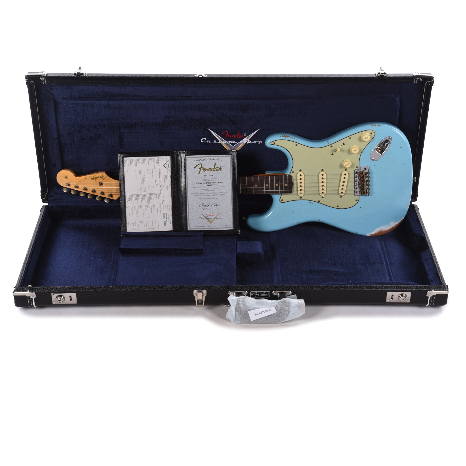 Fender Custom Shop Limited Edition 1964 L-Series Stratocaster Heavy Relic Aged Daphne Blue Electric Guitars / Solid Body