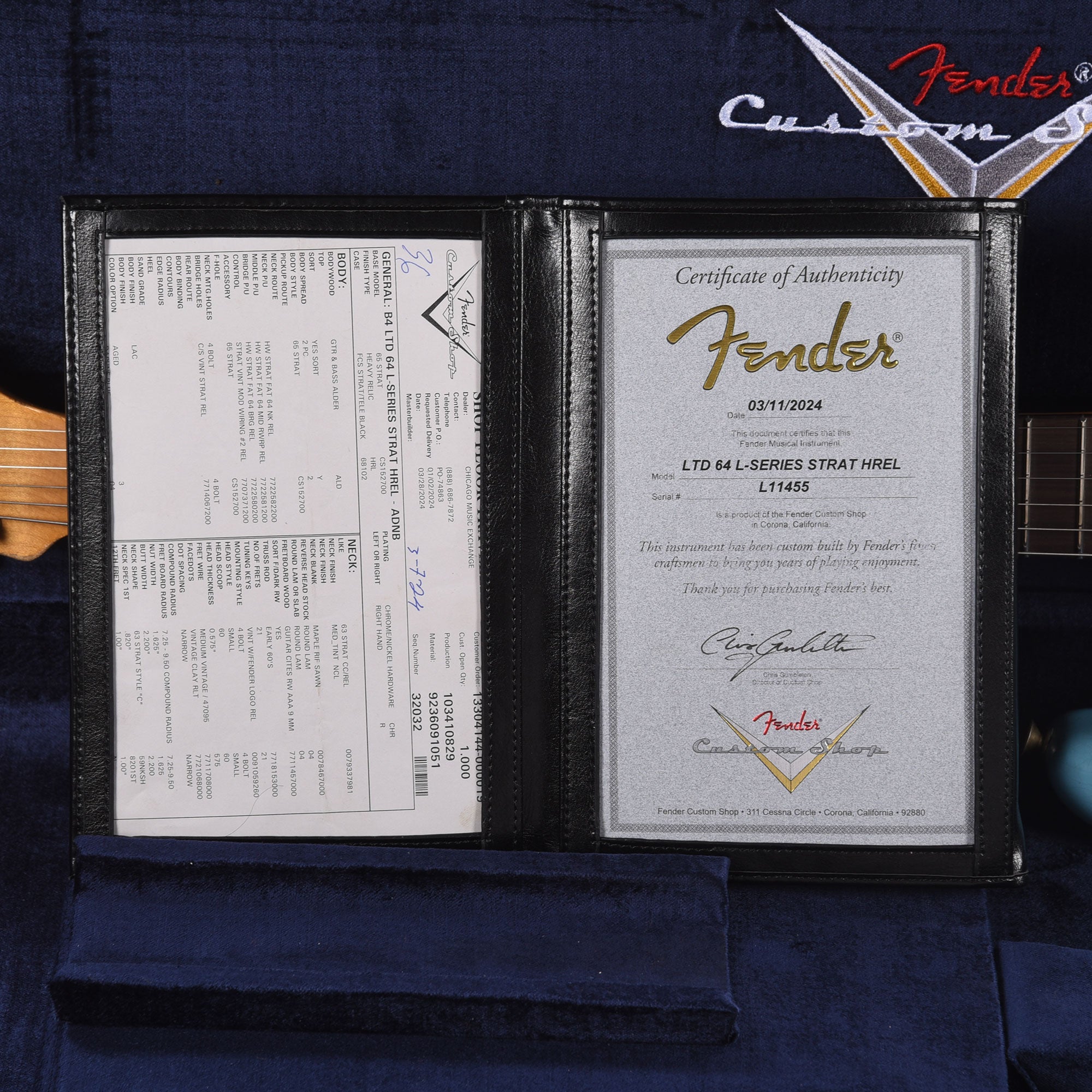 Fender Custom Shop Limited Edition 1964 L-Series Stratocaster Heavy Relic Aged Daphne Blue Electric Guitars / Solid Body