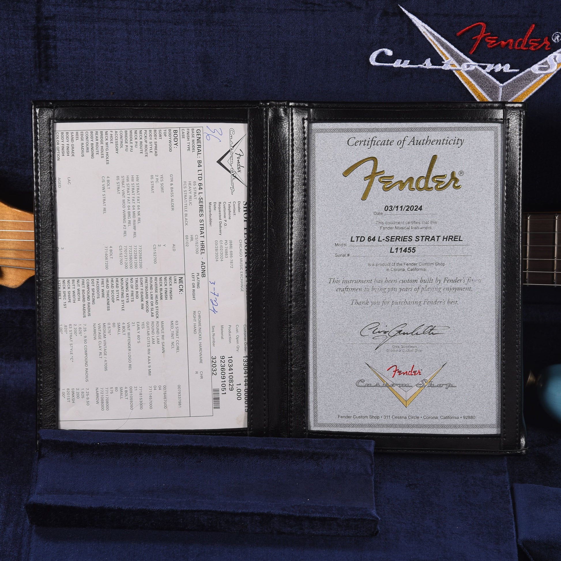 Fender Custom Shop Limited Edition 1964 L-Series Stratocaster Heavy Relic Aged Daphne Blue Electric Guitars / Solid Body