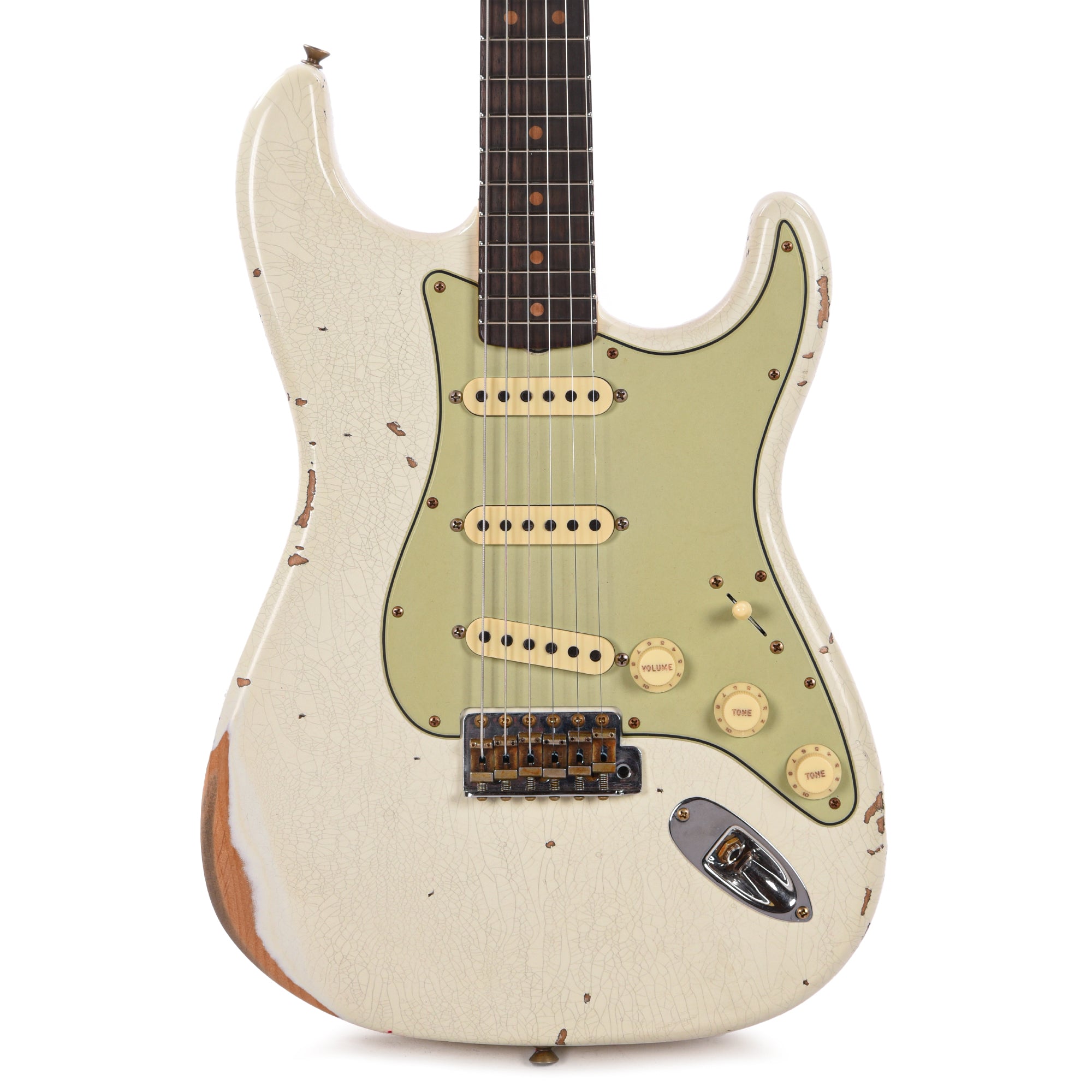 Fender Custom Shop Limited Edition 1964 L-Series Stratocaster Heavy Relic Aged Olympic White Electric Guitars / Solid Body