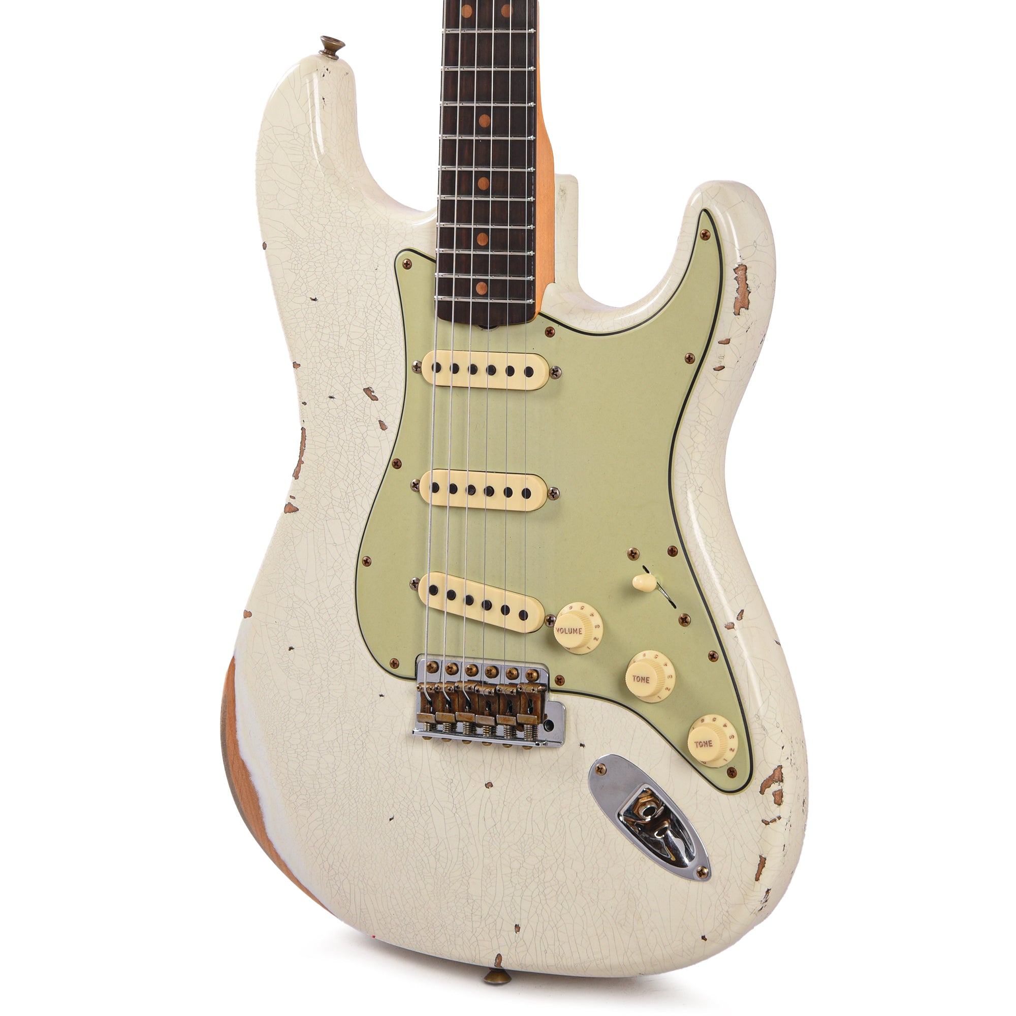 Fender Custom Shop Limited Edition 1964 L-Series Stratocaster Heavy Relic Aged Olympic White Electric Guitars / Solid Body