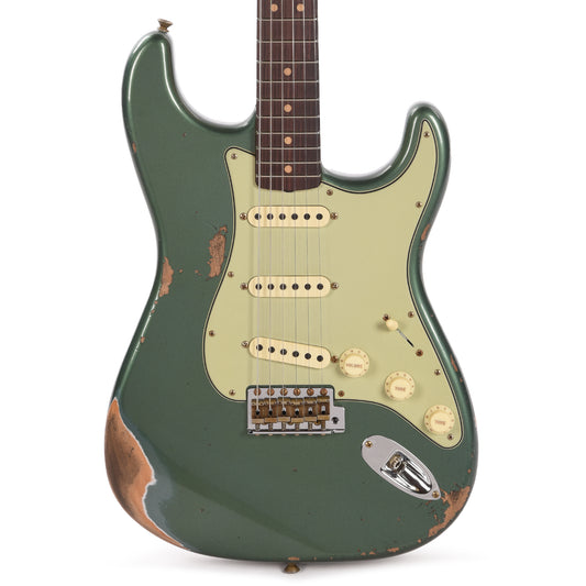 Fender Custom Shop Limited Edition 1964 L-Series Stratocaster Heavy Relic Aged Sage Green Metallic Electric Guitars / Solid Body
