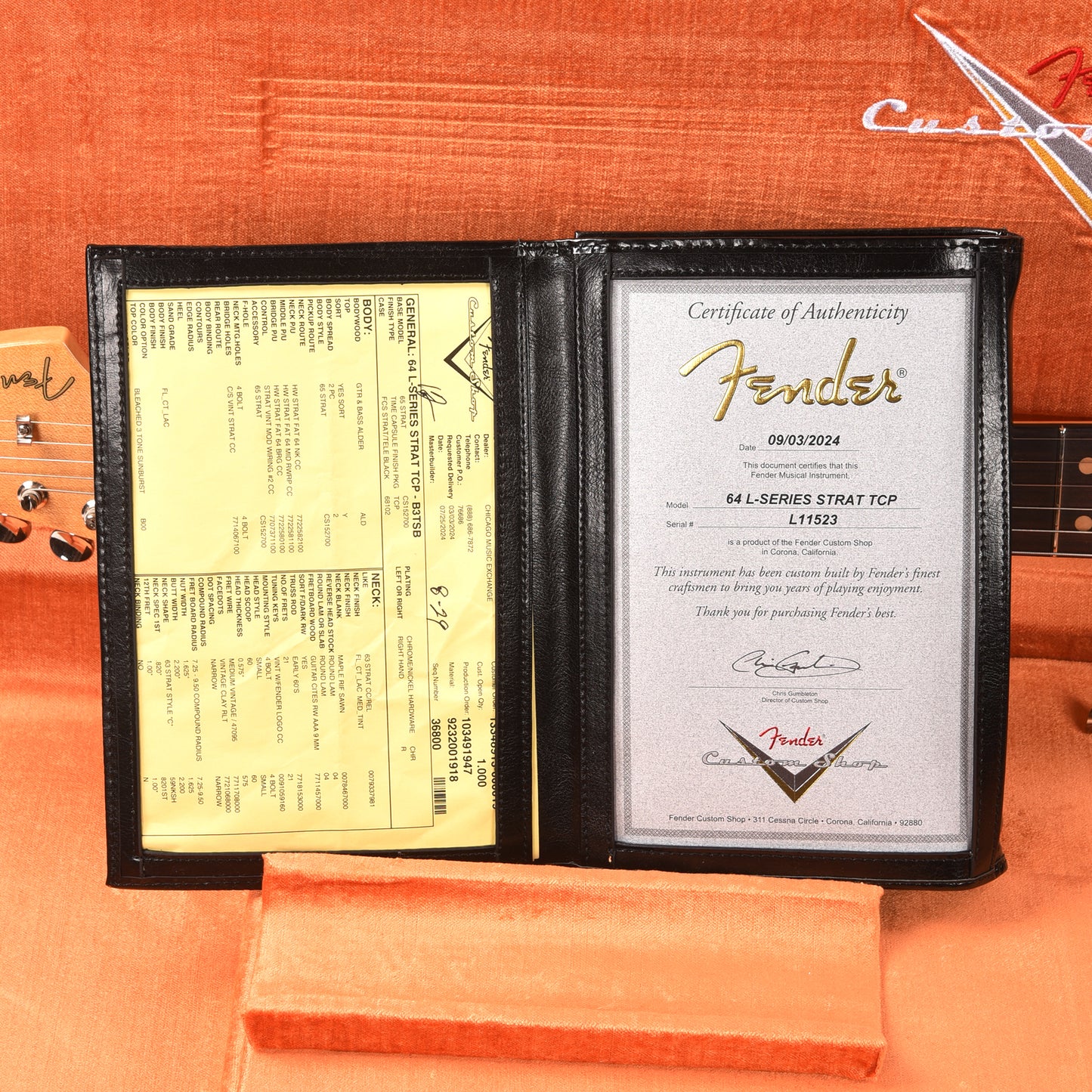 Fender Custom Shop Limited Edition 1964 L-Series Stratocaster Time Capsule Bleached 3-Color Sunburst Electric Guitars / Solid Body