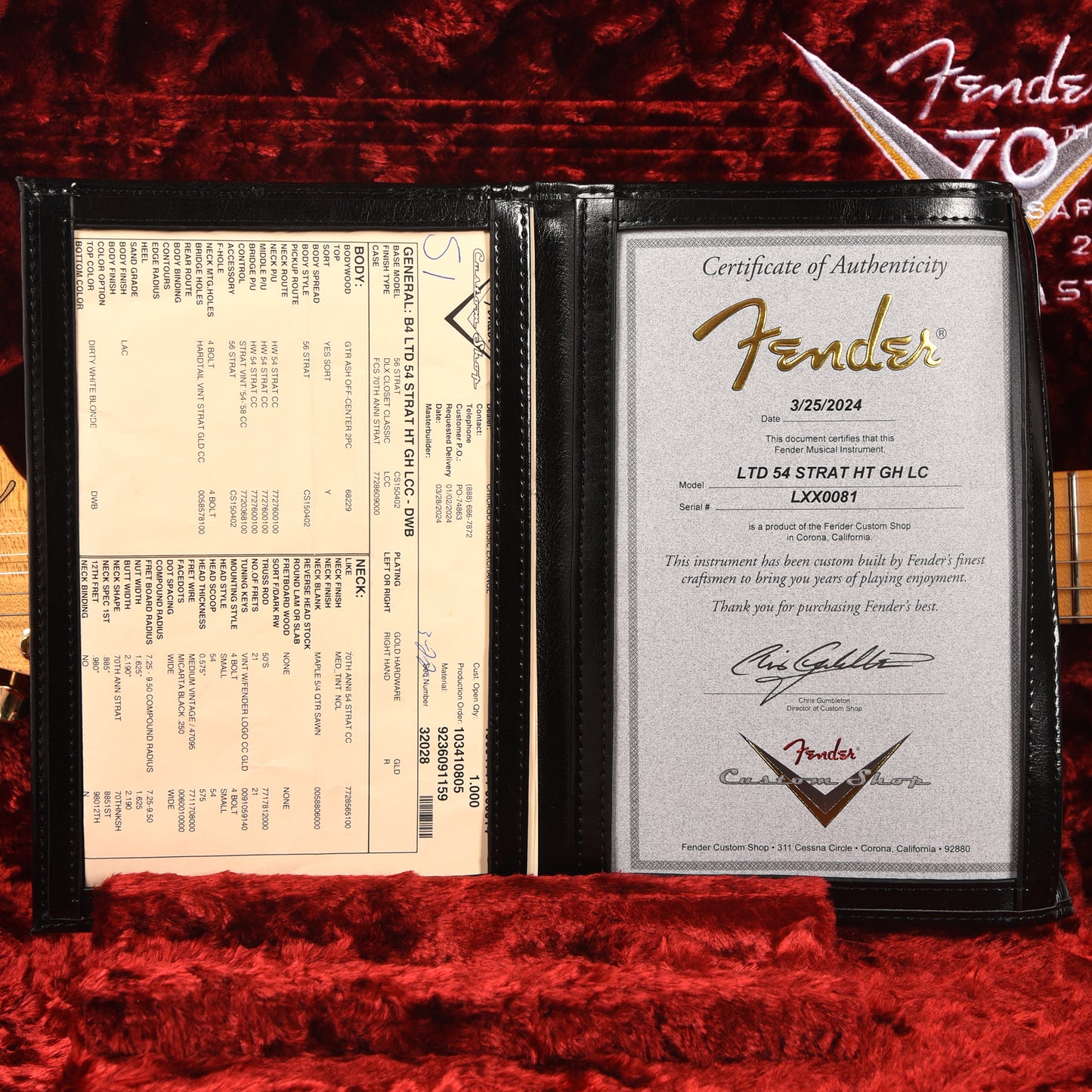 Fender Custom Shop Limited Edition '54 Hardtail Stratocaster Deluxe Closet Classic with Gold Hardware Dirty White Blonde Electric Guitars / Solid Body