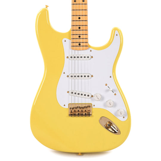 Fender Custom Shop Limited Edition '54 Hardtail Stratocaster Deluxe Closet Classic with Gold Hardware Faded Aged Canary Yellow Electric Guitars / Solid Body