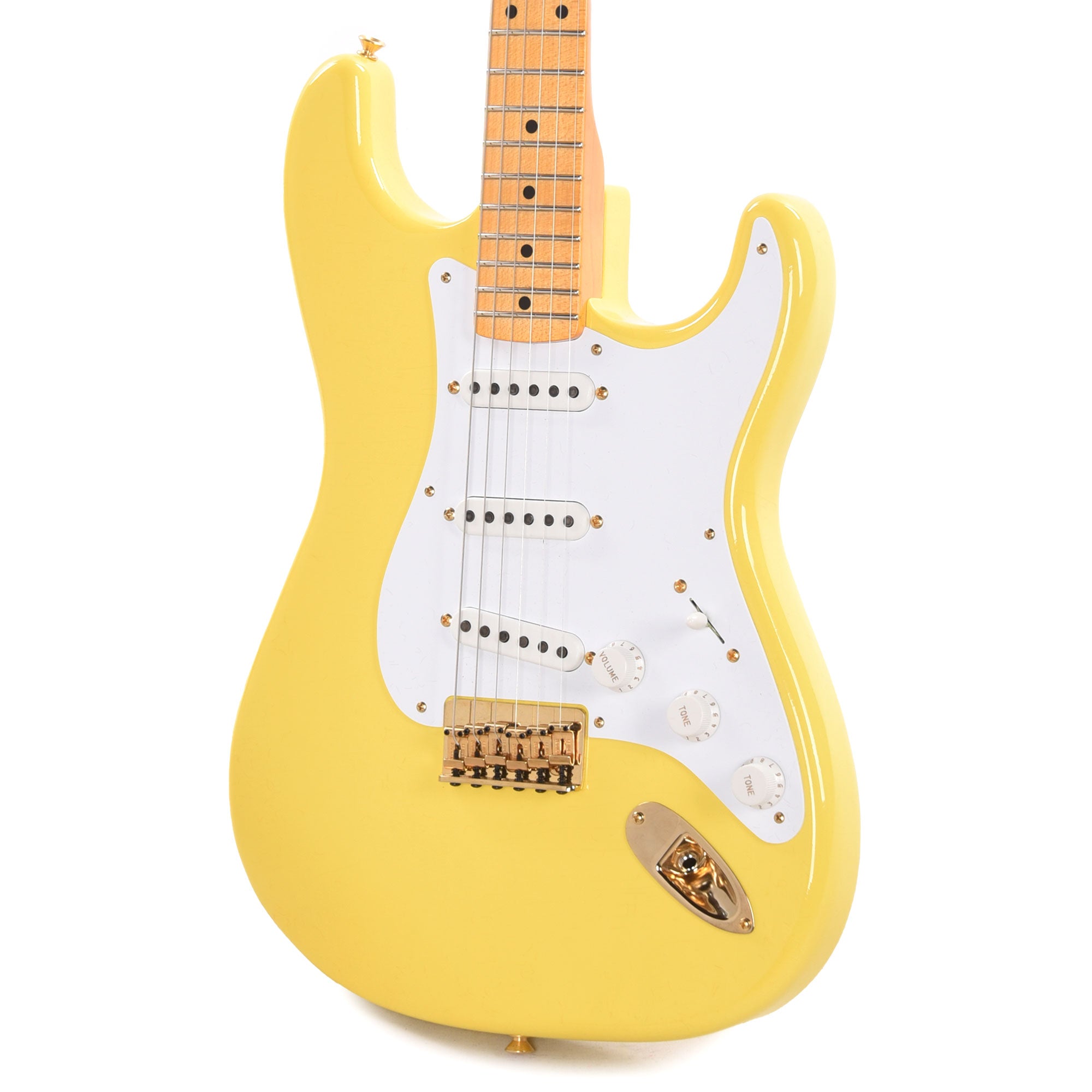 Fender Custom Shop Limited Edition '54 Hardtail Stratocaster Deluxe Closet Classic with Gold Hardware Faded Aged Canary Yellow Electric Guitars / Solid Body