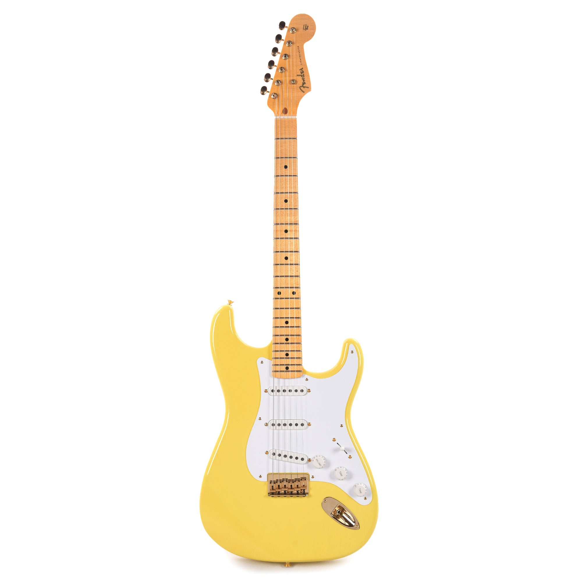 Fender Custom Shop Limited Edition '54 Hardtail Stratocaster Deluxe Closet Classic with Gold Hardware Faded Aged Canary Yellow Electric Guitars / Solid Body