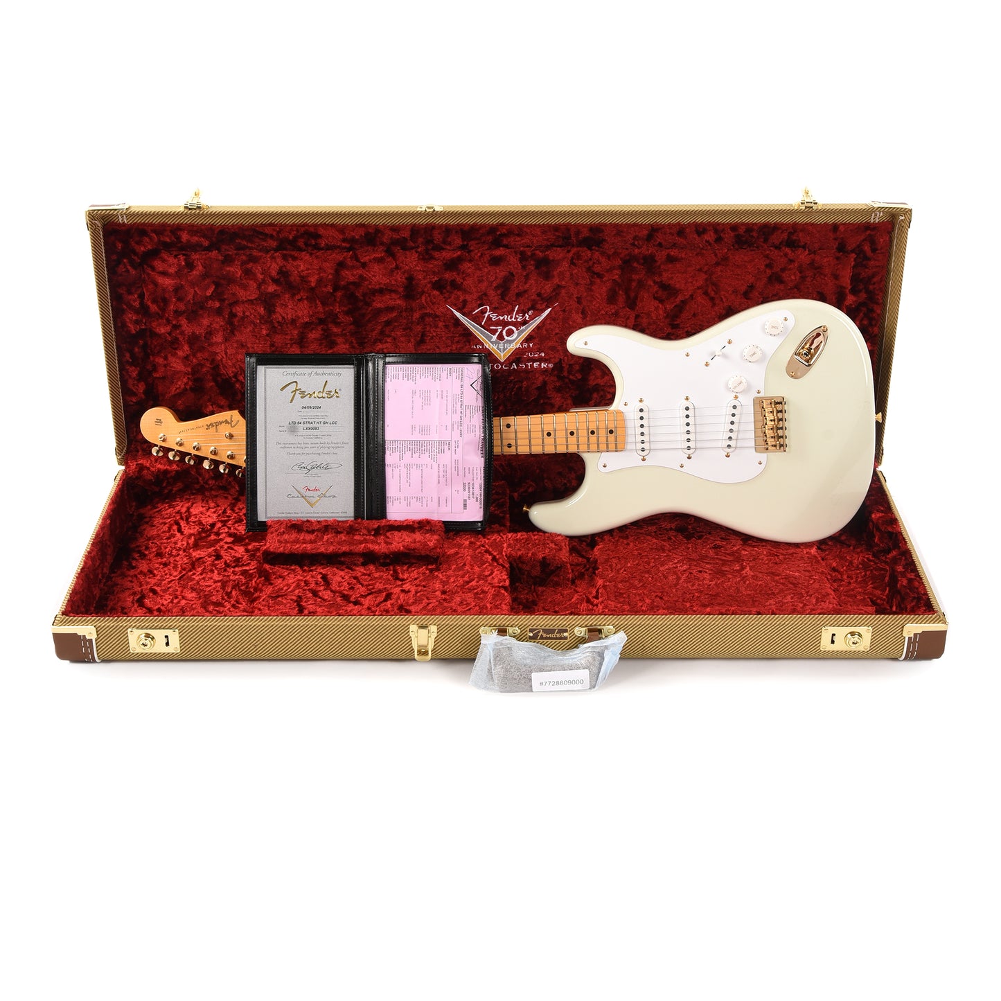 Fender Custom Shop Limited Edition '54 Hardtail Stratocaster Deluxe Closet Classic with Gold Hardware India Ivory Electric Guitars / Solid Body
