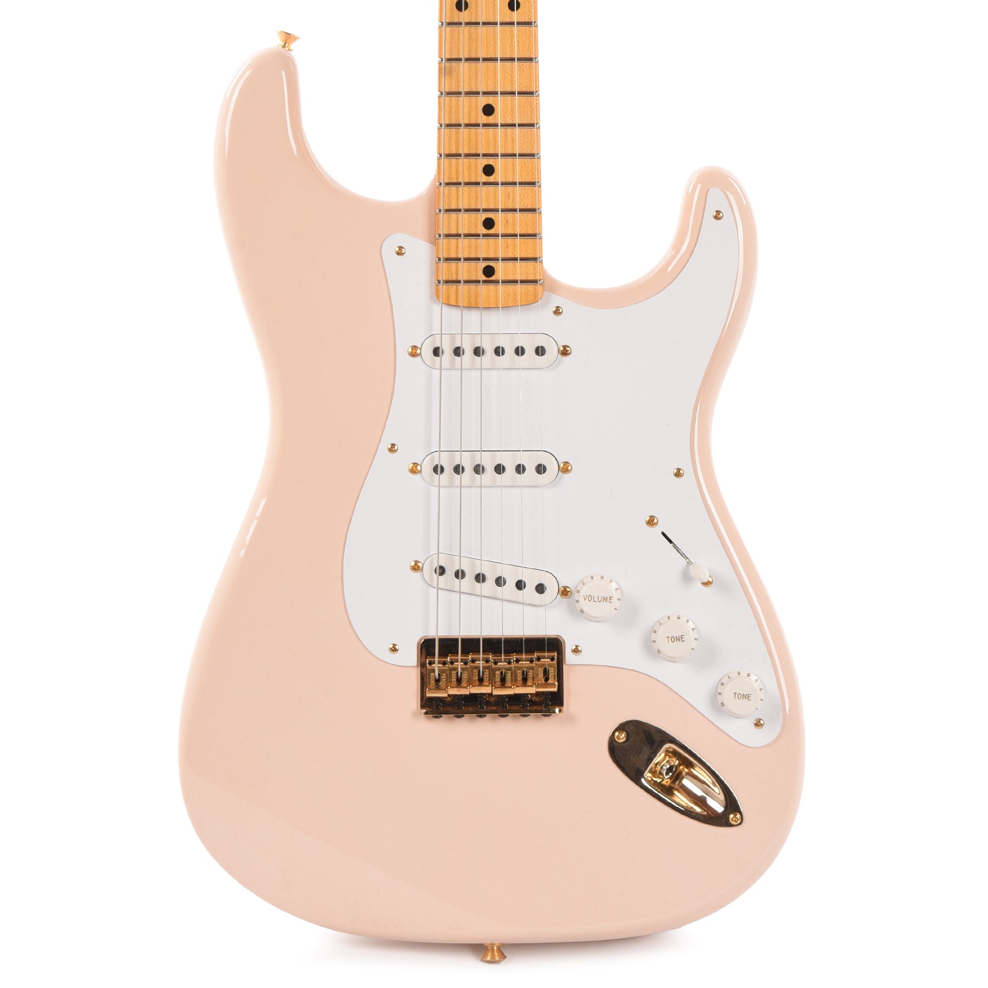 Fender Custom Shop Limited Edition '54 Hardtail Stratocaster Deluxe Closet Classic with Gold Hardware Super/Super Faded Aged Shell Pink Electric Guitars / Solid Body