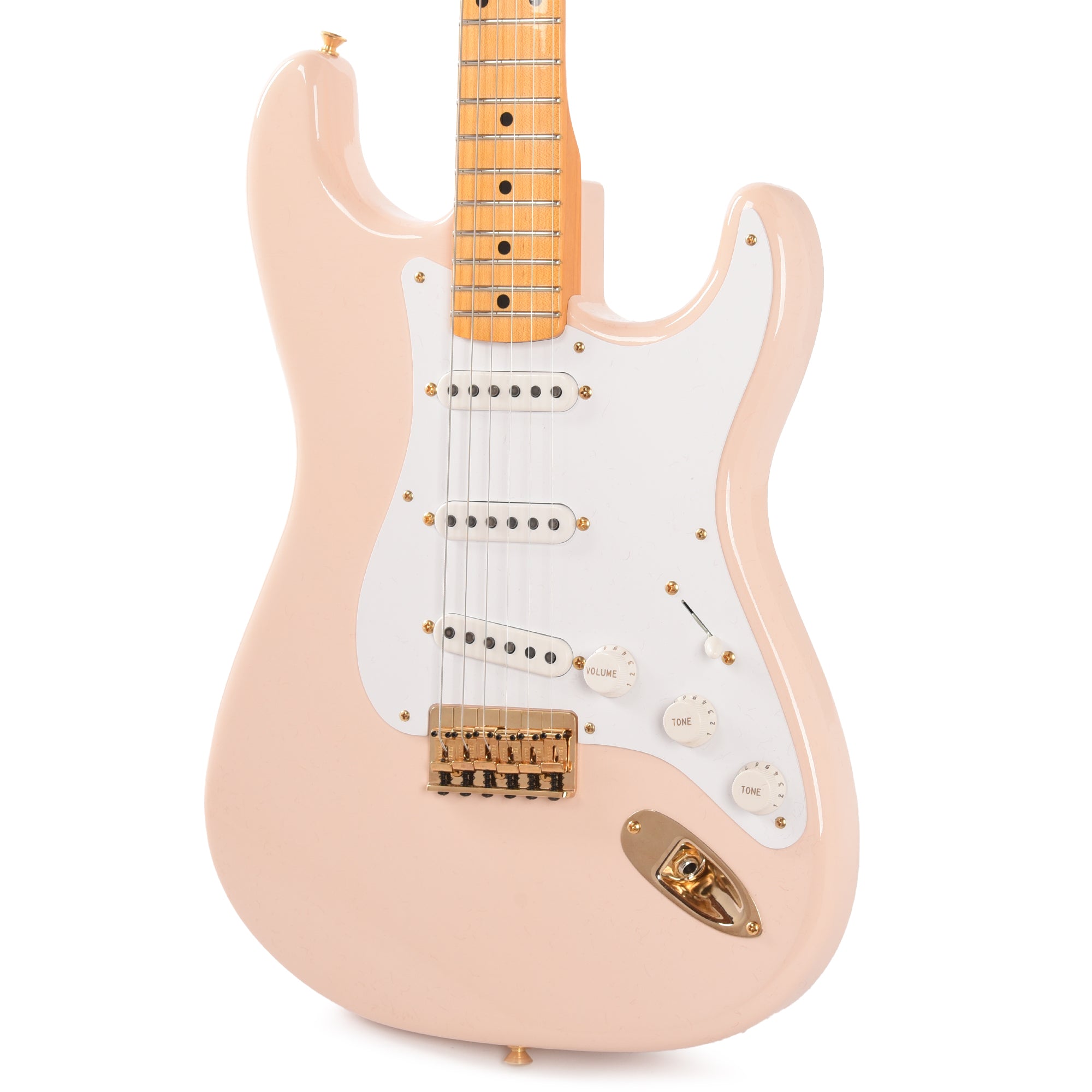 Fender Custom Shop Limited Edition '54 Hardtail Stratocaster Deluxe Closet Classic with Gold Hardware Super/Super Faded Aged Shell Pink Electric Guitars / Solid Body
