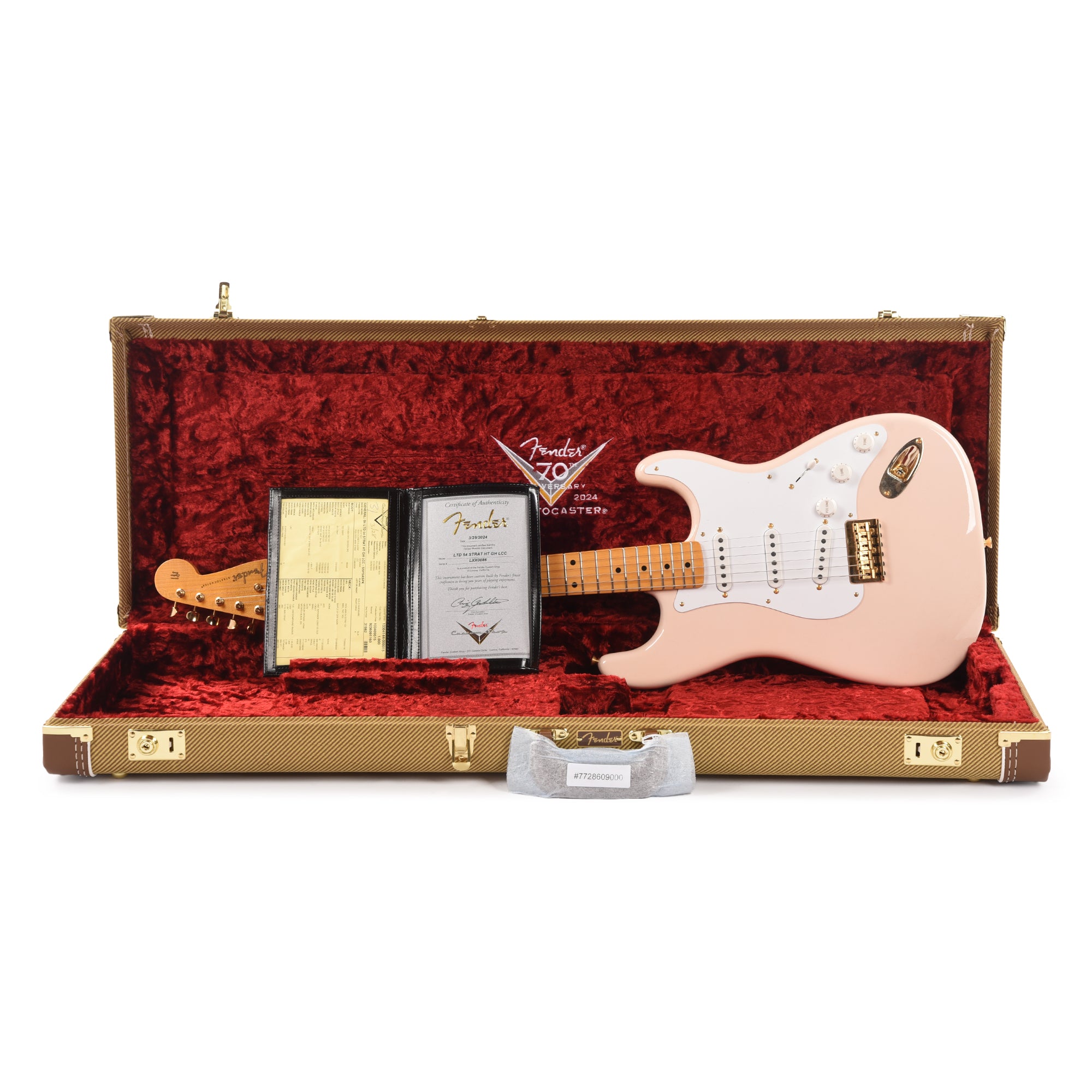 Fender Custom Shop Limited Edition '54 Hardtail Stratocaster Deluxe Closet Classic with Gold Hardware Super/Super Faded Aged Shell Pink Electric Guitars / Solid Body