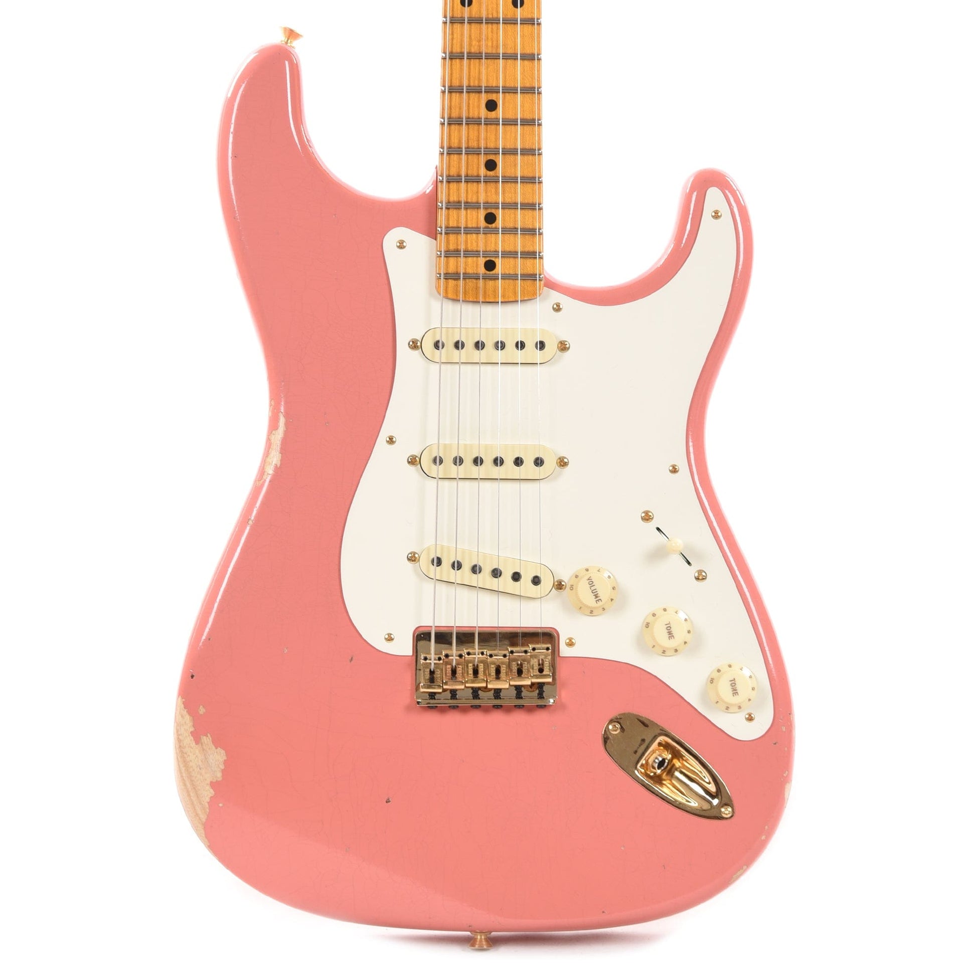 Fender Custom Shop Limited Edition '56 Hardtail Stratocaster Relic Super Faded Tahitian Coral Electric Guitars / Solid Body