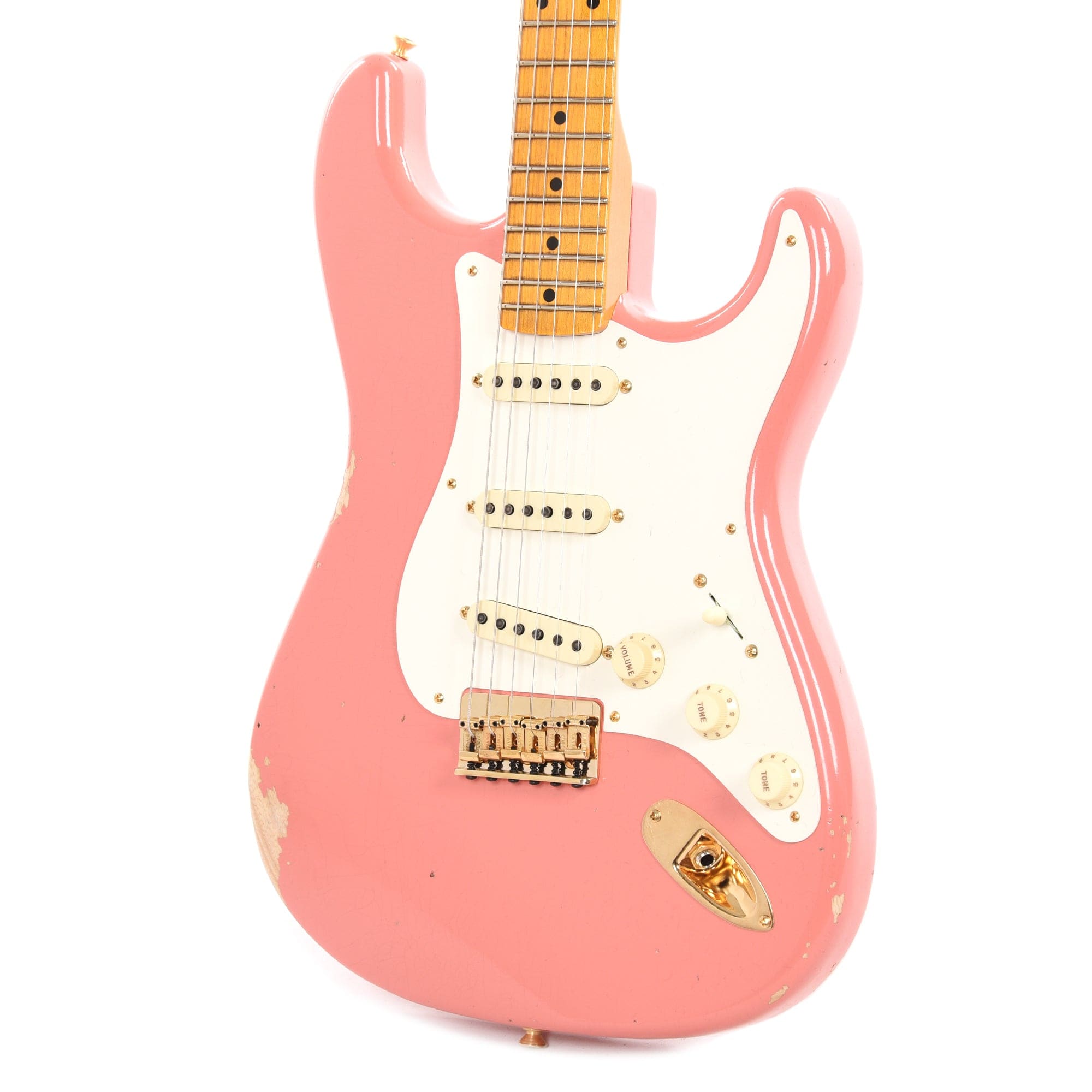 Fender Custom Shop Limited Edition '56 Hardtail Stratocaster Relic Super Faded Tahitian Coral Electric Guitars / Solid Body