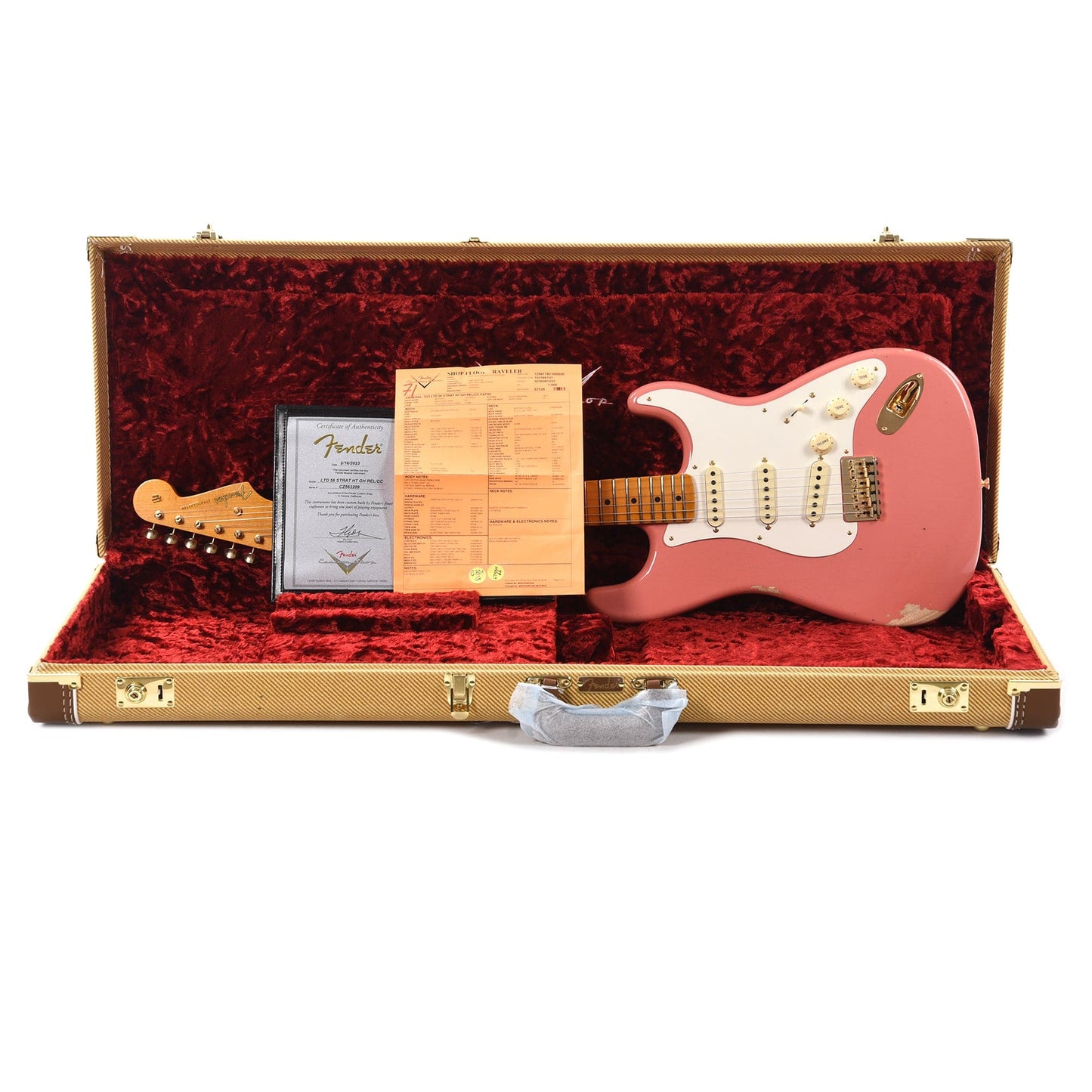 Fender Custom Shop Limited Edition '56 Hardtail Stratocaster Relic Super Faded Tahitian Coral Electric Guitars / Solid Body