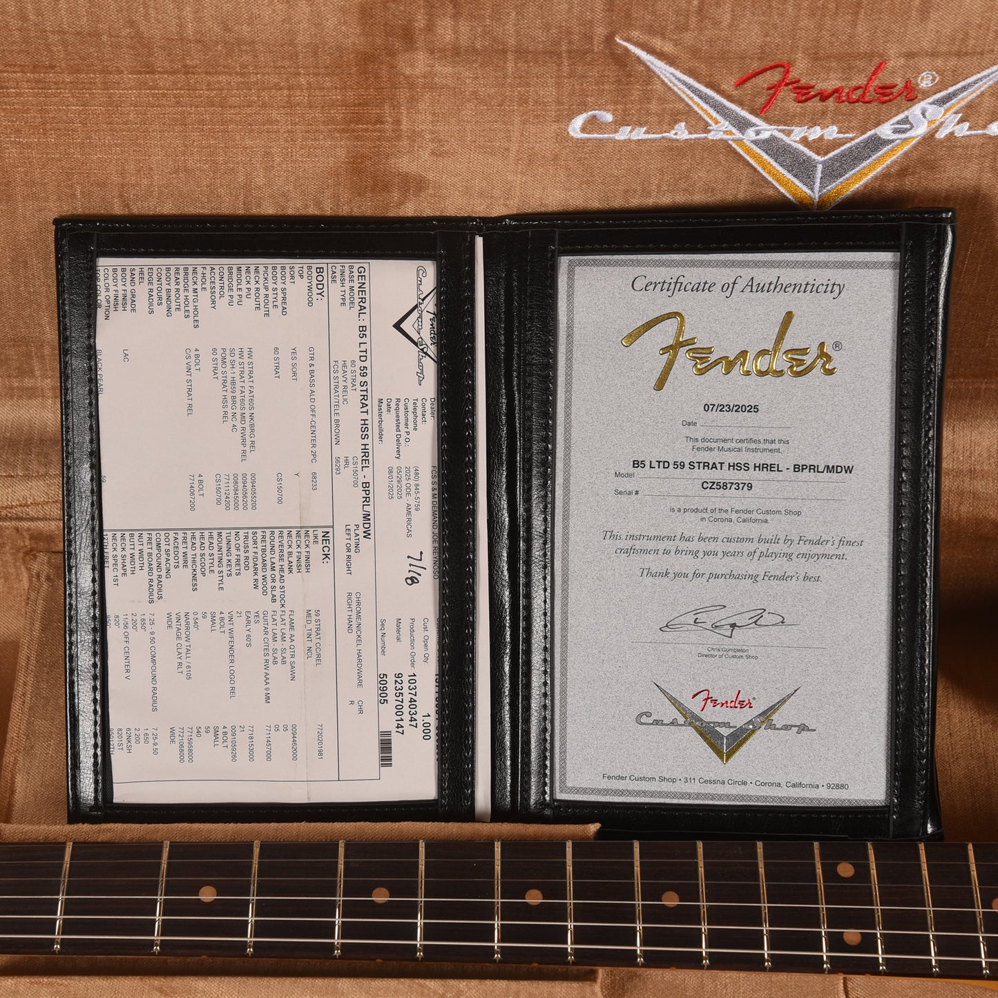 Fender Custom Shop Limited Edition '59 Stratocaster HSS Black Pearl over Midnight Wine Heavy Relic w/Seymour Duncan '59 Humbucker Electric Guitars / Solid Body