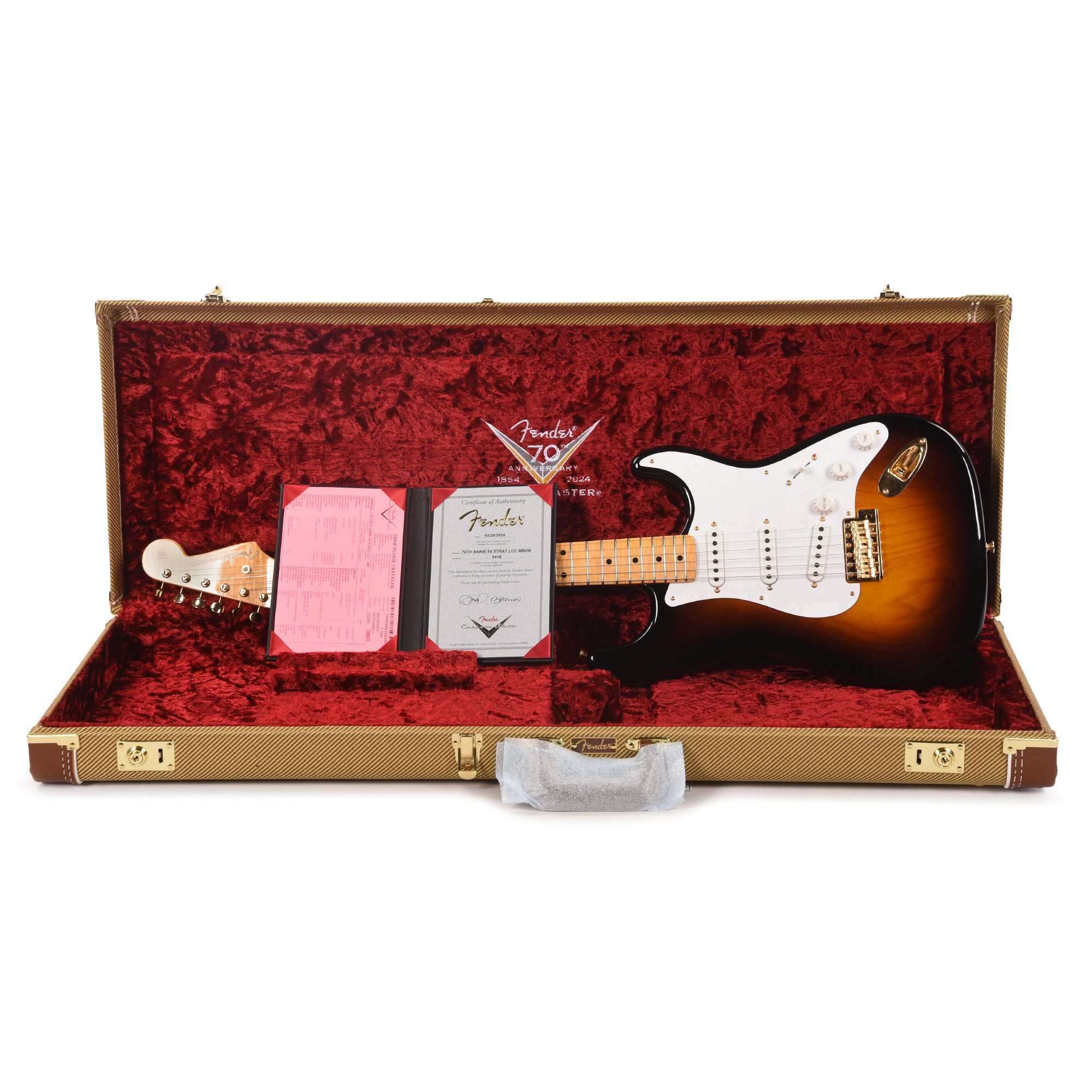 Fender Custom Shop Limited Edition 70th Anniversary 1954 Stratocaster Deluxe Closet Classic Wide-Fade 2-Color Sunburst Master Built by David Brown Electric Guitars / Solid Body