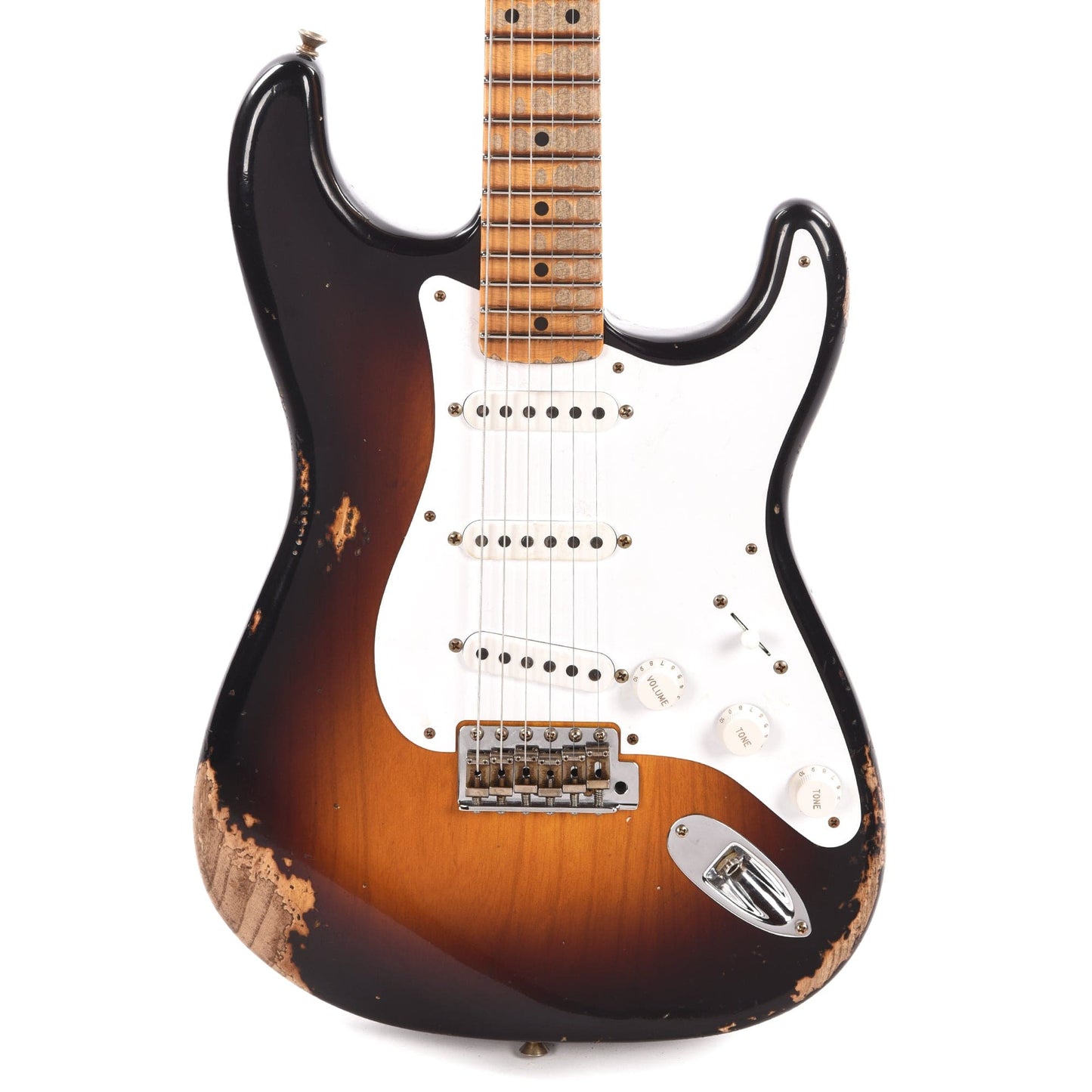 Fender Custom Shop Limited Edition 70th Anniversary 1954 Stratocaster Heavy Relic Wide-Fade 2-Color Sunburst Electric Guitars / Solid Body