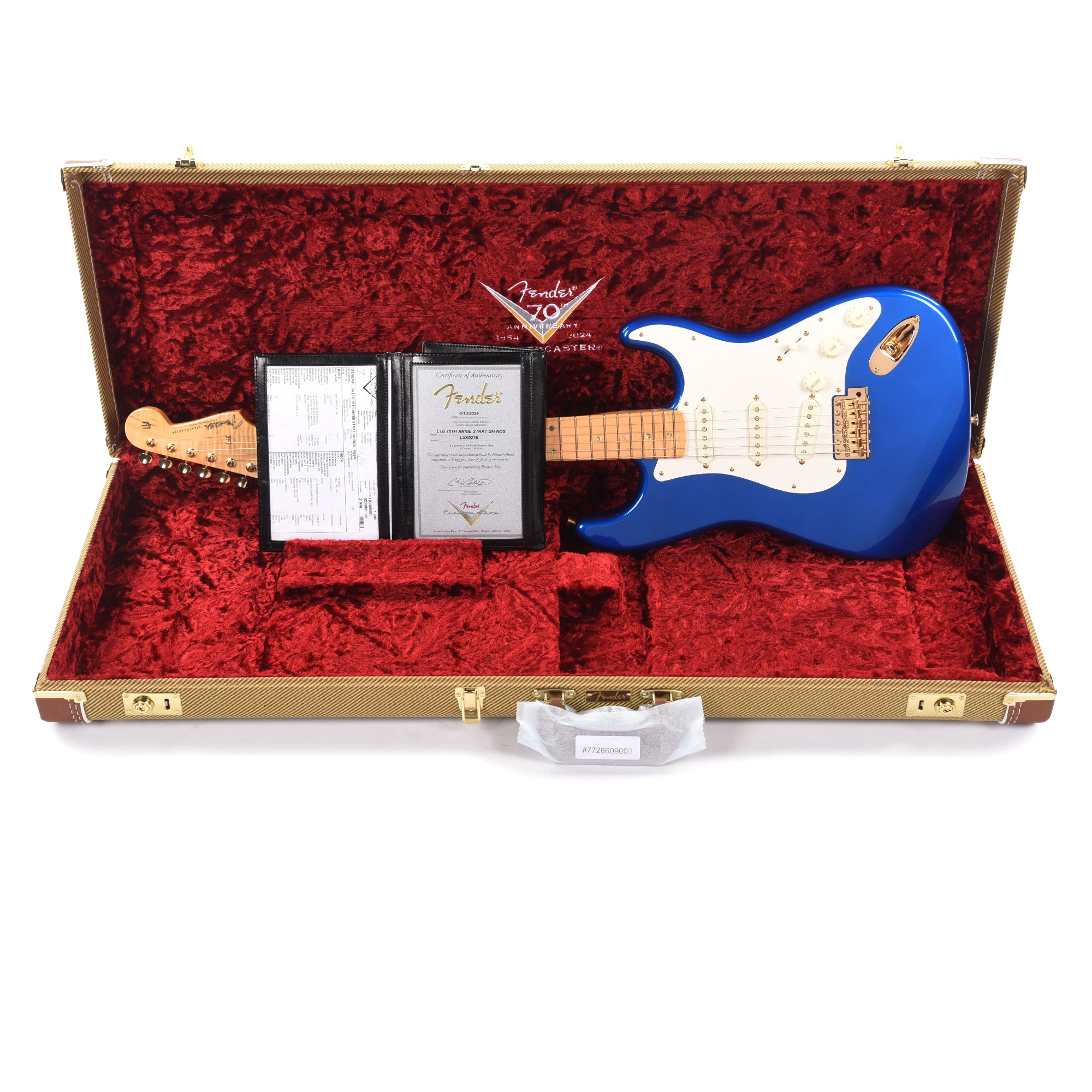 Fender Custom Shop Limited Edition 70th Anniversary Stratocaster NOS with Gold Hardware Bright Sapphire Metallic Electric Guitars / Solid Body