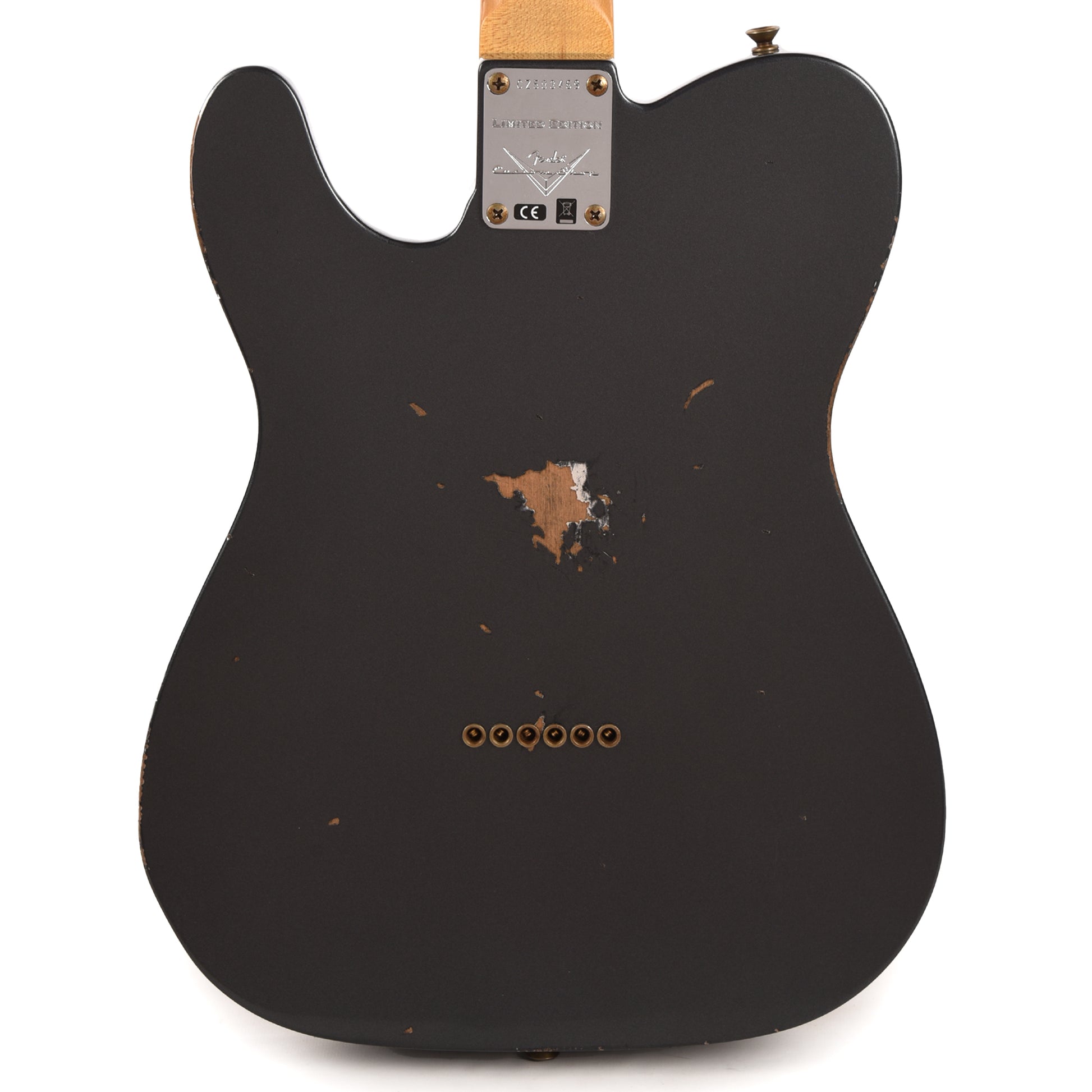 Fender Custom Shop Limited Edition "Bobbed" Telecaster Thinline Relic Super Aged Charcoal Frost Metallic Electric Guitars / Solid Body