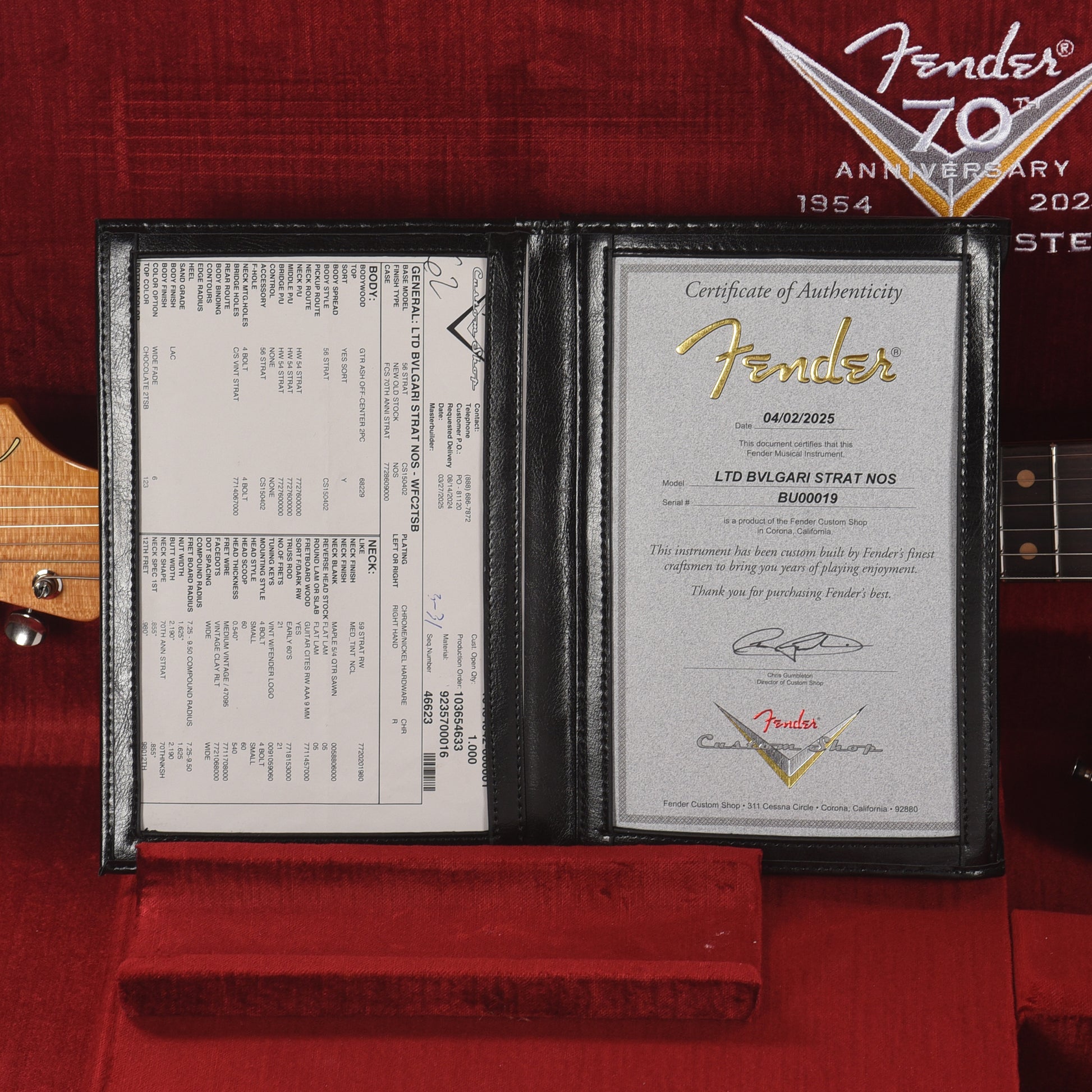 Fender Custom Shop Limited Edition Bvlgari Stratocaster NOS Wide-Fade Chocolate 2-Color Sunburst, Limited to 70 Guitars Worldwide Electric Guitars / Solid Body