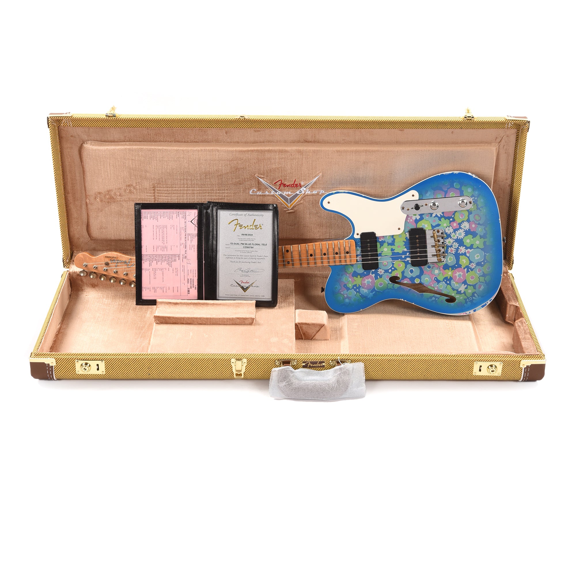 Fender Custom Shop Limited Edition Dual P90 Telecaster Relic Blue Floral Electric Guitars / Solid Body