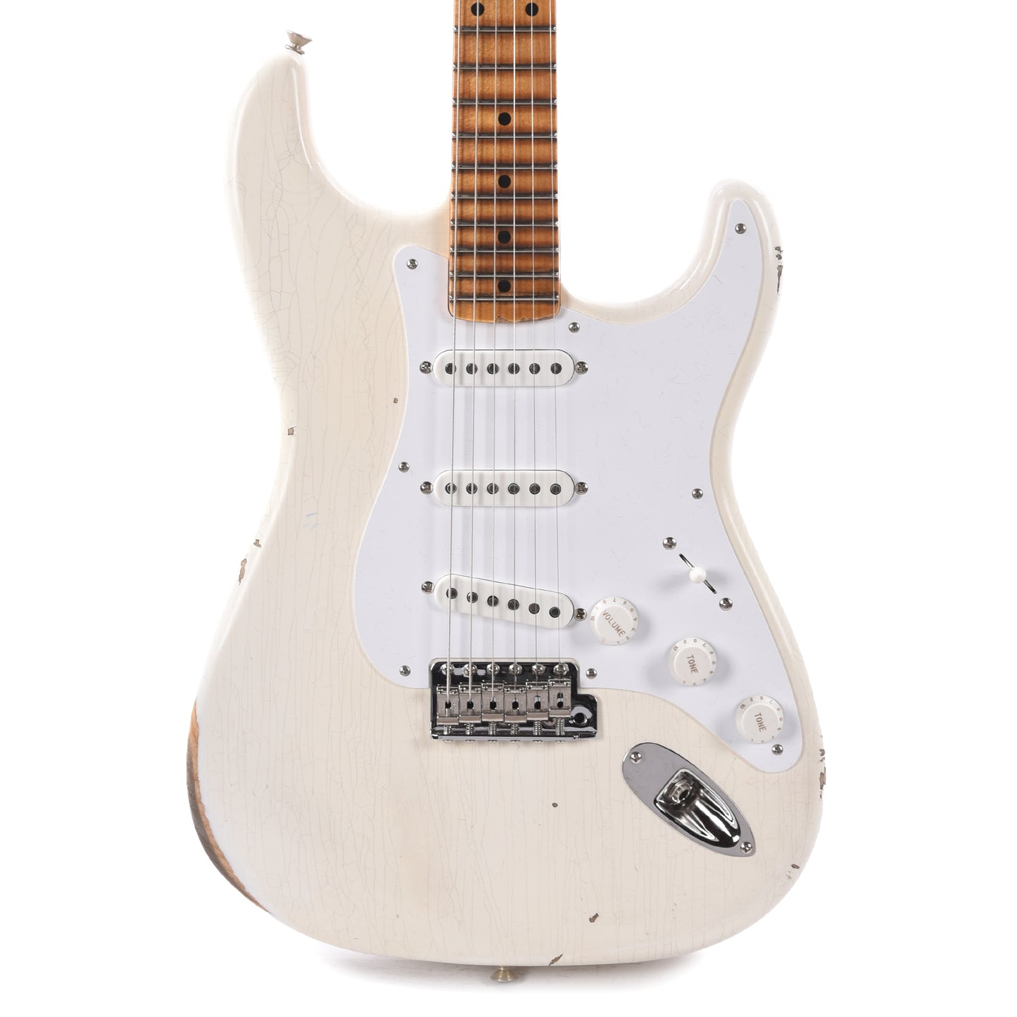 Fender Custom Shop Limited Edition Fat '54 Stratocaster Relic with Closet Classic Hardware Aged Arctic White Electric Guitars / Solid Body