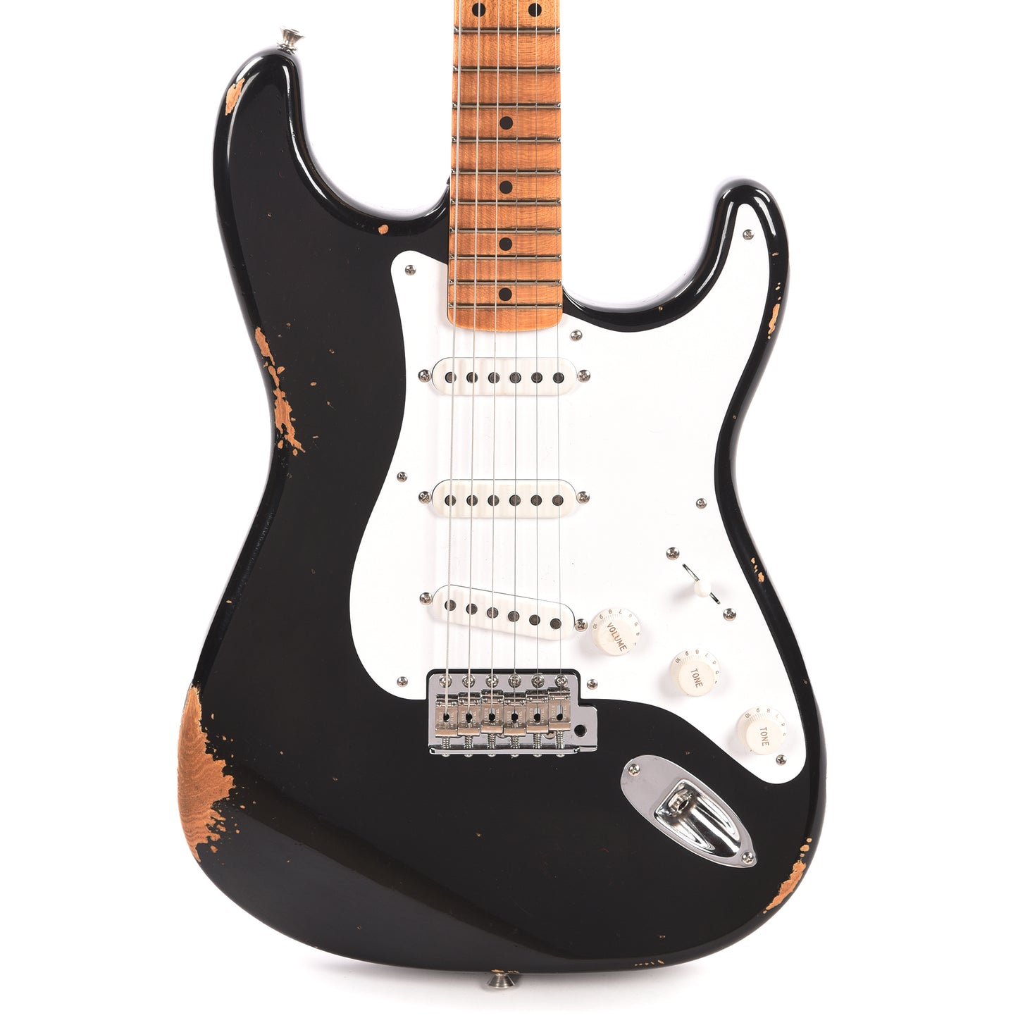 Fender Custom Shop Limited Edition Fat '54 Stratocaster Relic with Closet Classic Hardware Aged Black Electric Guitars / Solid Body