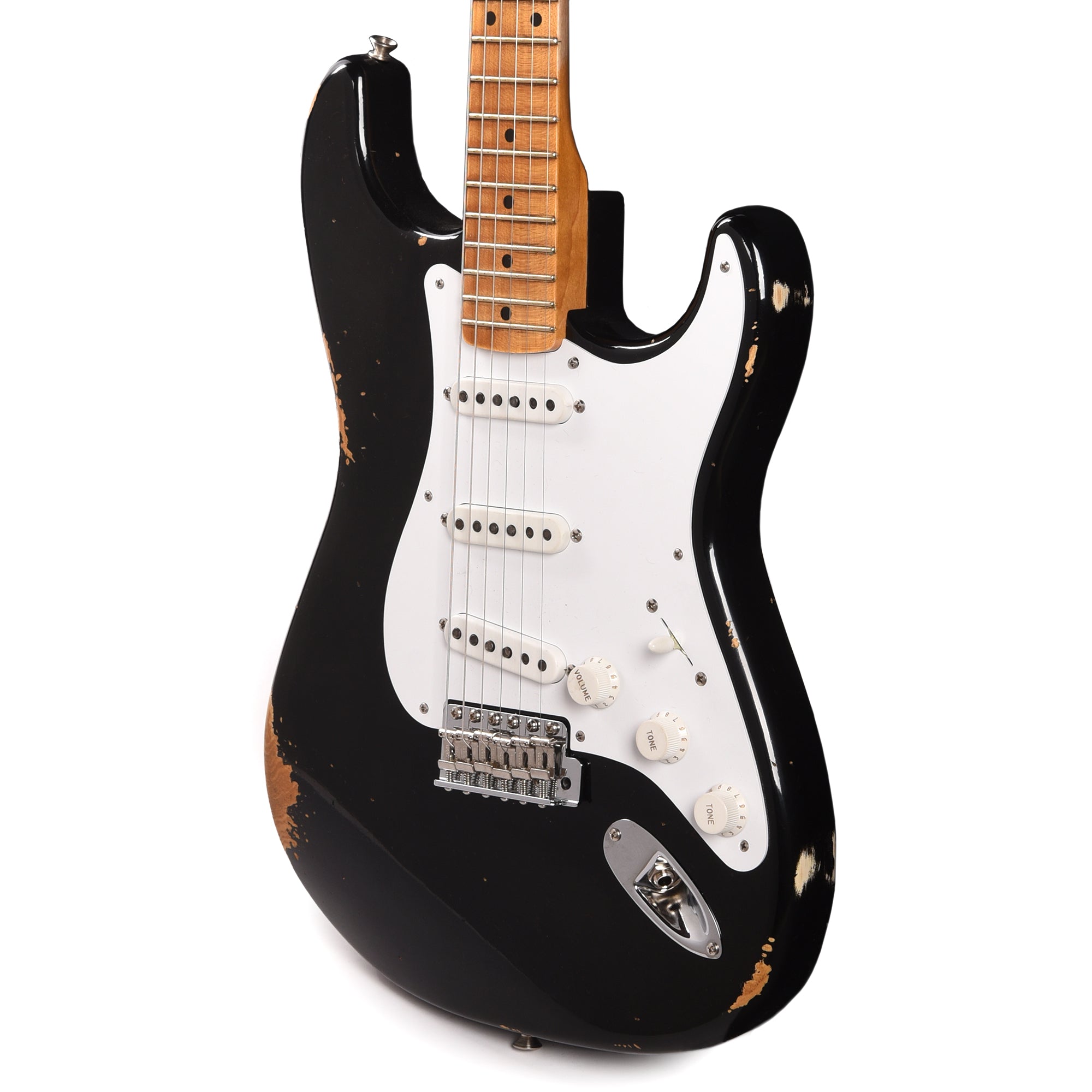 Fender Custom Shop Limited Edition Fat '54 Stratocaster Relic with Closet Classic Hardware Aged Black Electric Guitars / Solid Body