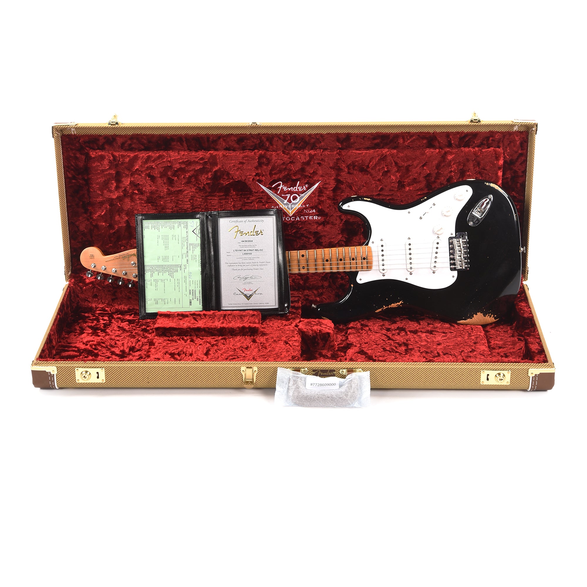 Fender Custom Shop Limited Edition Fat '54 Stratocaster Relic with Closet Classic Hardware Aged Black Electric Guitars / Solid Body