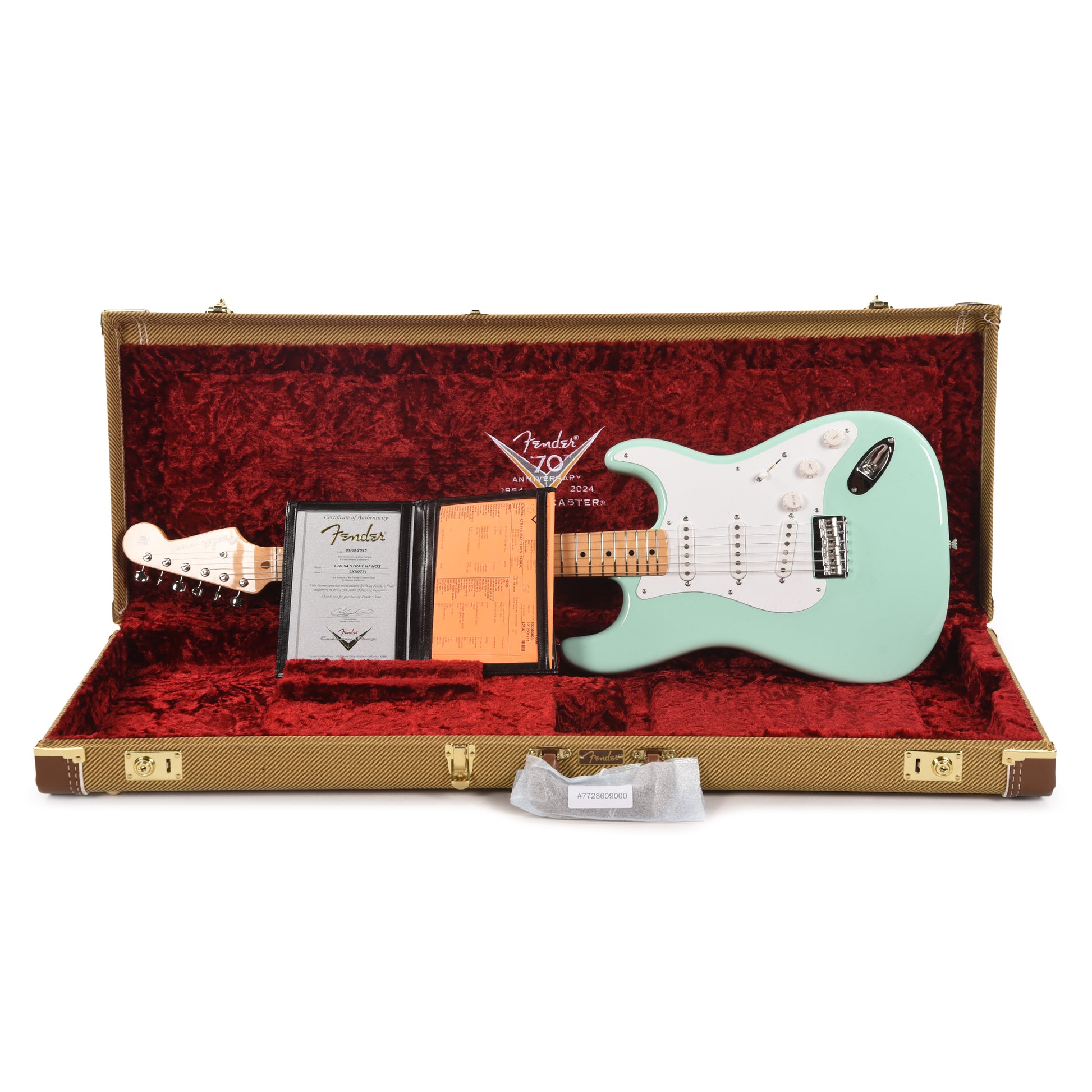 Fender Custom Shop Limited Edition Hardtail 1954 Stratocaster NOS Super Aged Surf Green Electric Guitars / Solid Body