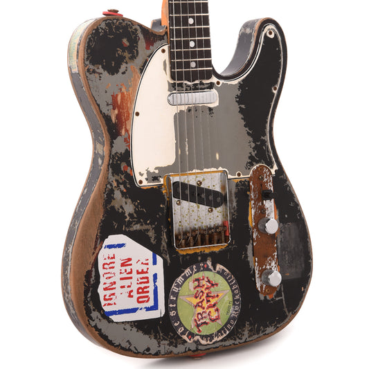 Fender Custom Shop Limited Edition Joe Strummer Telecaster Super Heavy Relic Aged Black over 3-Color Sunburst Master Built by Paul Waller Electric Guitars / Solid Body
