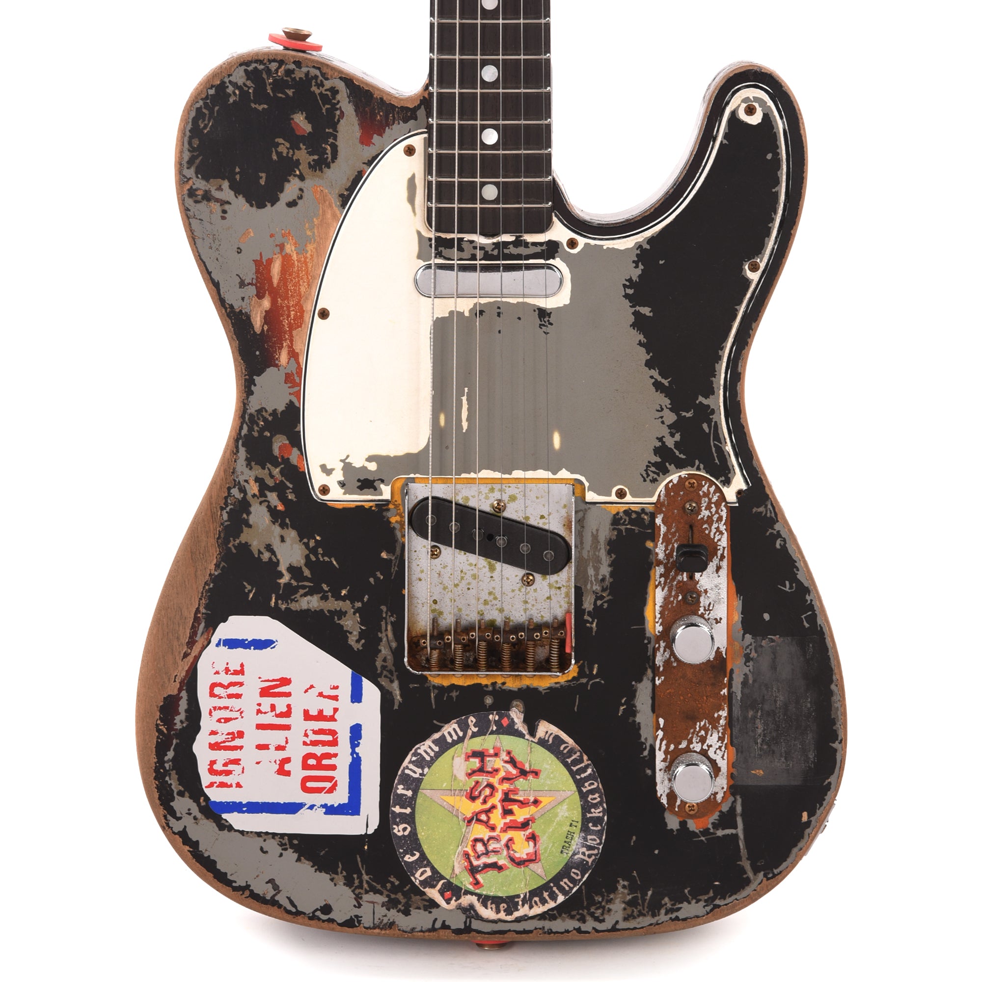 Fender Custom Shop Limited Edition Joe Strummer Telecaster Super Heavy Relic Aged Black over 3-Color Sunburst Master Built by Paul Waller Electric Guitars / Solid Body
