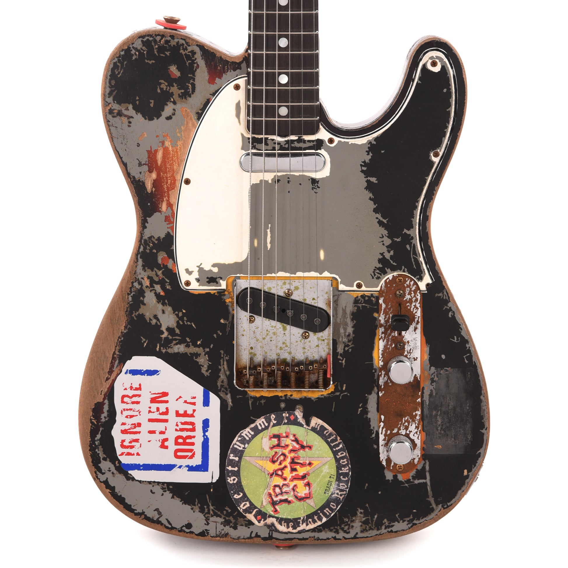 joe strummer gear Fender Custom Shop Limited Edition Joe Strummer Telecaster Super Heavy Relic Aged Black over 3-Color Sunburst Master Built by Paul Waller