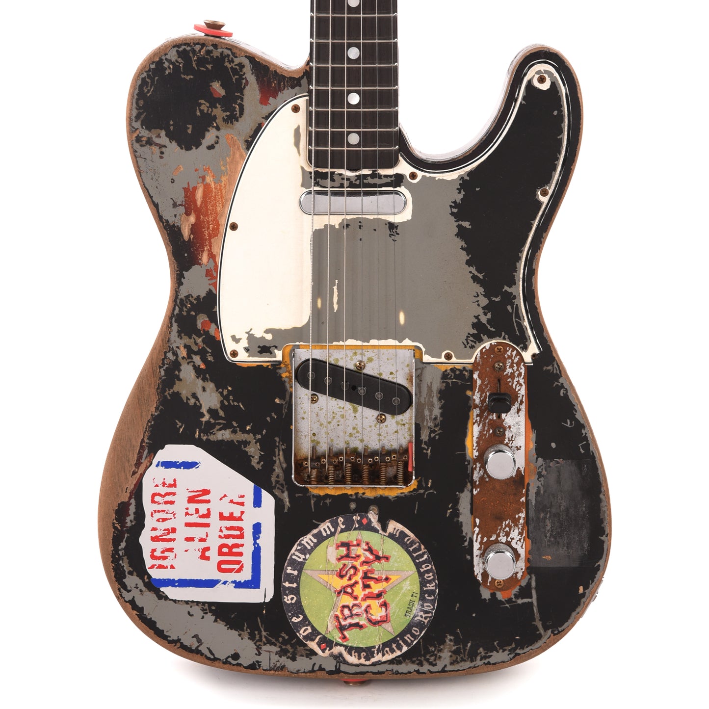 Fender Custom Shop Limited Edition Joe Strummer Telecaster Super Heavy Relic Aged Black over 3-Color Sunburst Master Built by Paul Waller Electric Guitars / Solid Body