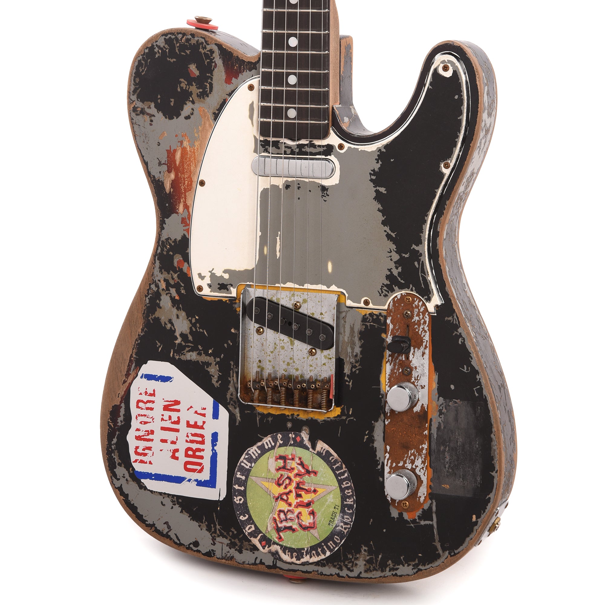 Fender Custom Shop Limited Edition Joe Strummer Telecaster Super Heavy Relic Aged Black over 3-Color Sunburst Master Built by Paul Waller Electric Guitars / Solid Body