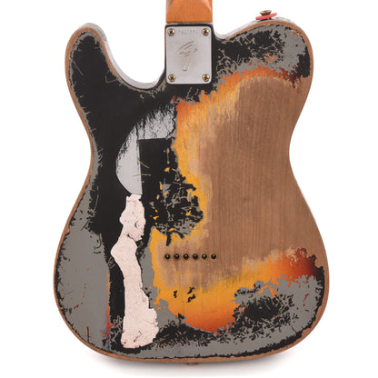 Fender Custom Shop Limited Edition Joe Strummer Telecaster Super Heavy Relic Aged Black over 3-Color Sunburst Master Built by Paul Waller Electric Guitars / Solid Body