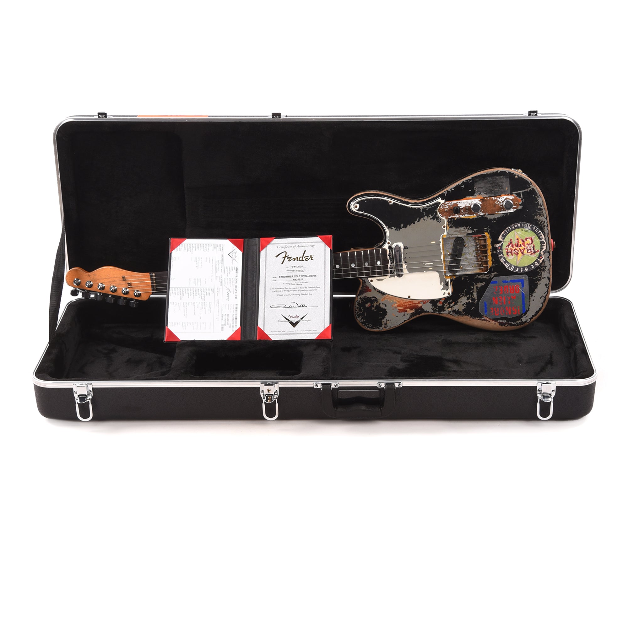 Fender Custom Shop Limited Edition Joe Strummer Telecaster Super Heavy Relic Aged Black over 3-Color Sunburst Master Built by Paul Waller Electric Guitars / Solid Body