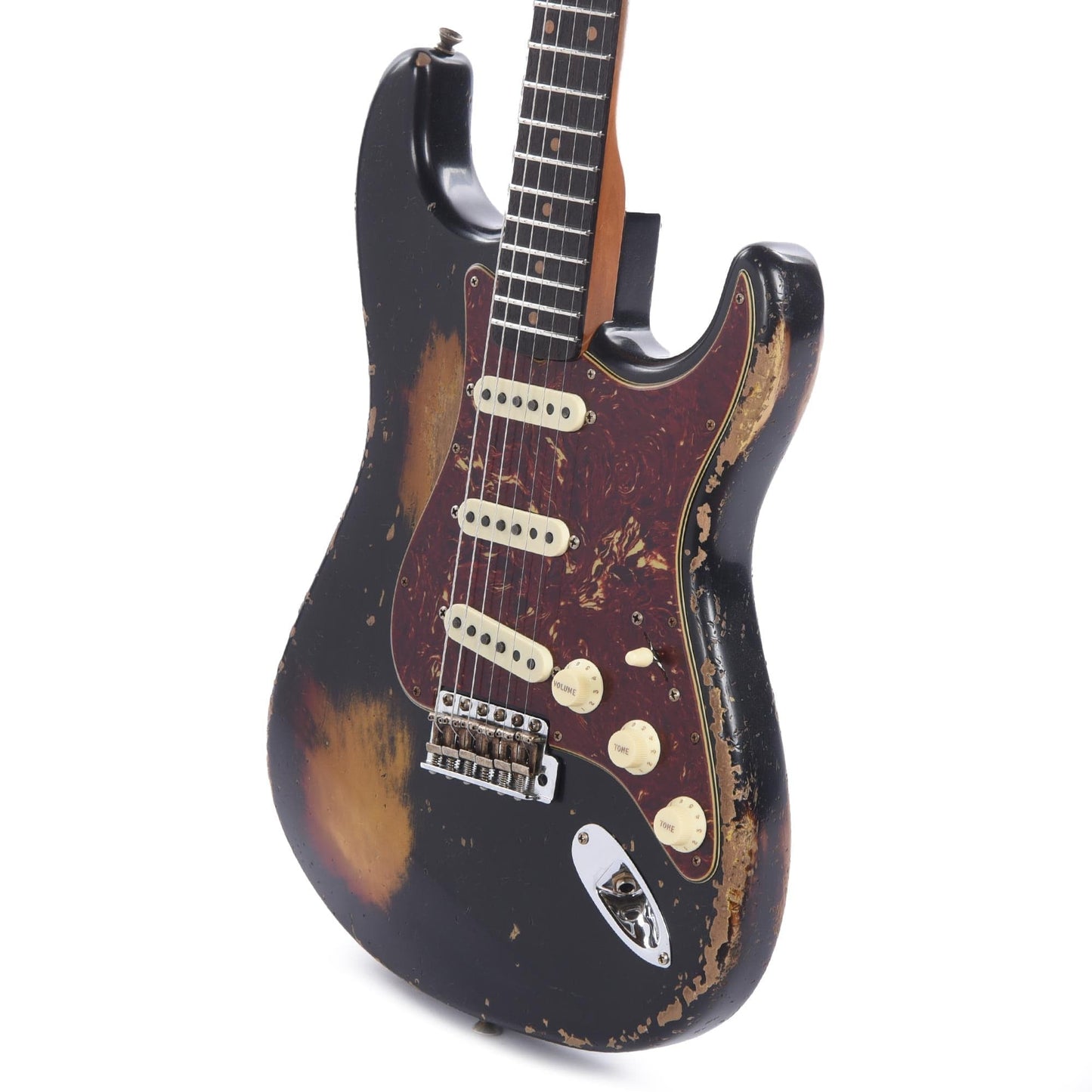 Fender Custom Shop Limited Edition Roasted 1961 Stratocaster Super Heavy Relic Aged Black Over 3-Color Sunburst Electric Guitars / Solid Body