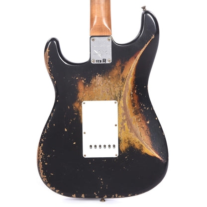 Fender Custom Shop Limited Edition Roasted 1961 Stratocaster Super Heavy Relic Aged Black Over 3-Color Sunburst Electric Guitars / Solid Body