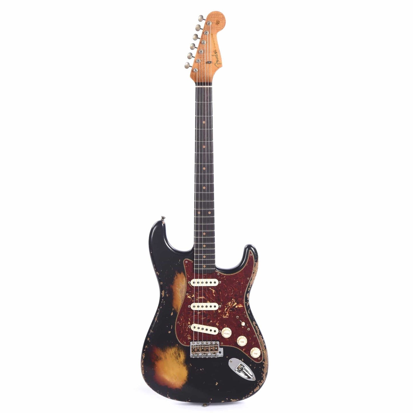 Fender Custom Shop Limited Edition Roasted 1961 Stratocaster Super Heavy Relic Aged Black Over 3-Color Sunburst Electric Guitars / Solid Body