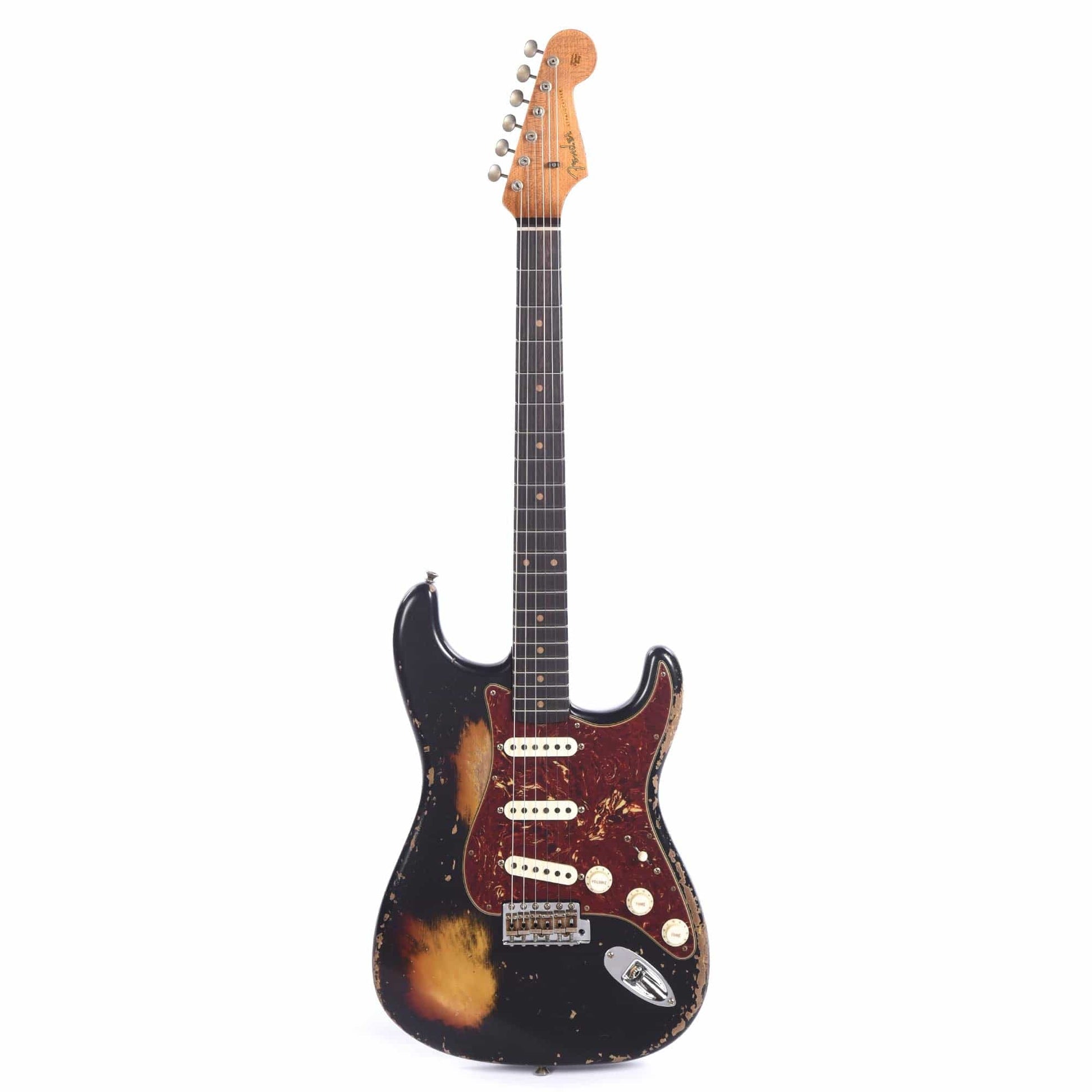 Fender Custom Shop Limited Edition Roasted 1961 Stratocaster Super Heavy Relic Aged Black Over 3-Color Sunburst Electric Guitars / Solid Body