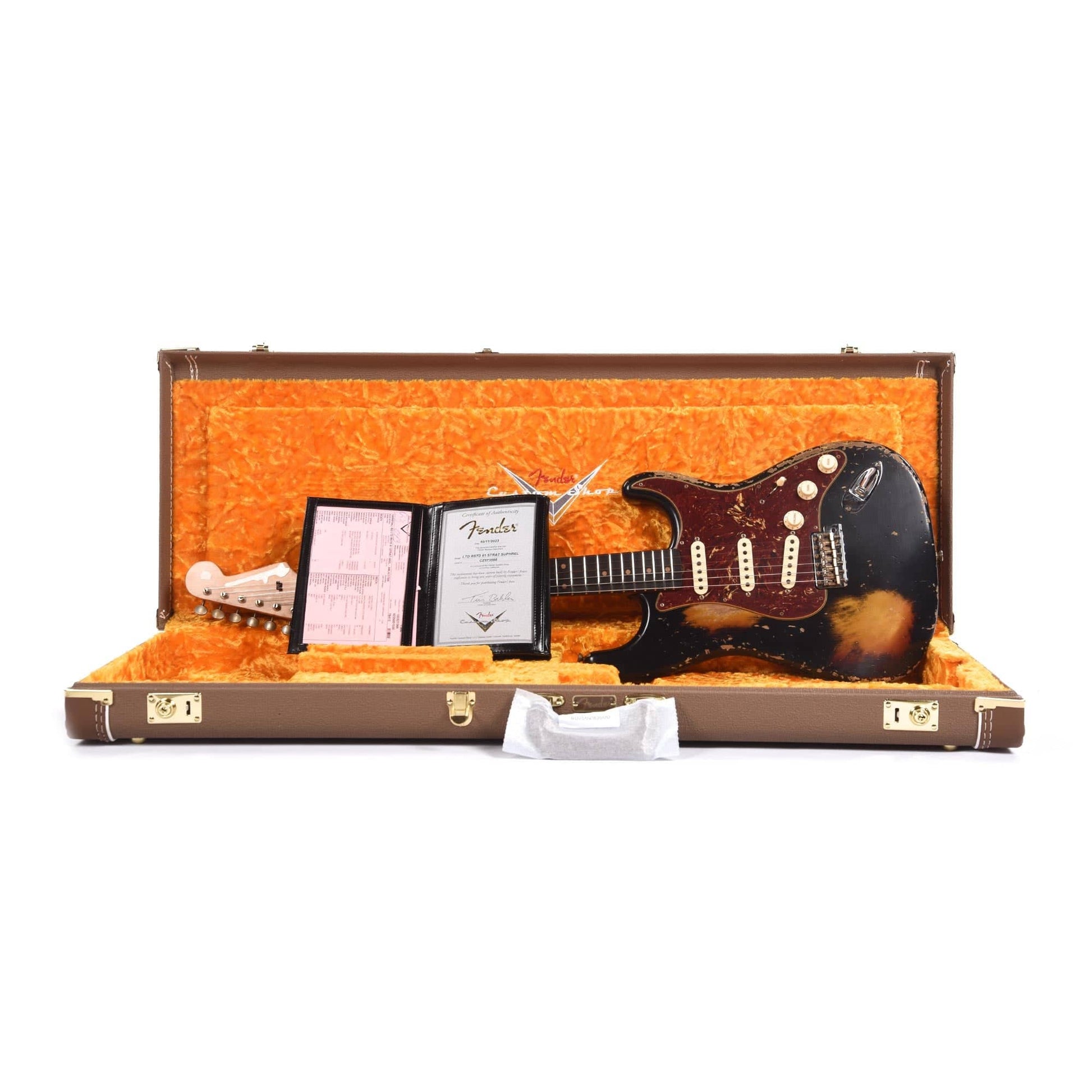 Fender Custom Shop Limited Edition Roasted 1961 Stratocaster Super Heavy Relic Aged Black Over 3-Color Sunburst Electric Guitars / Solid Body