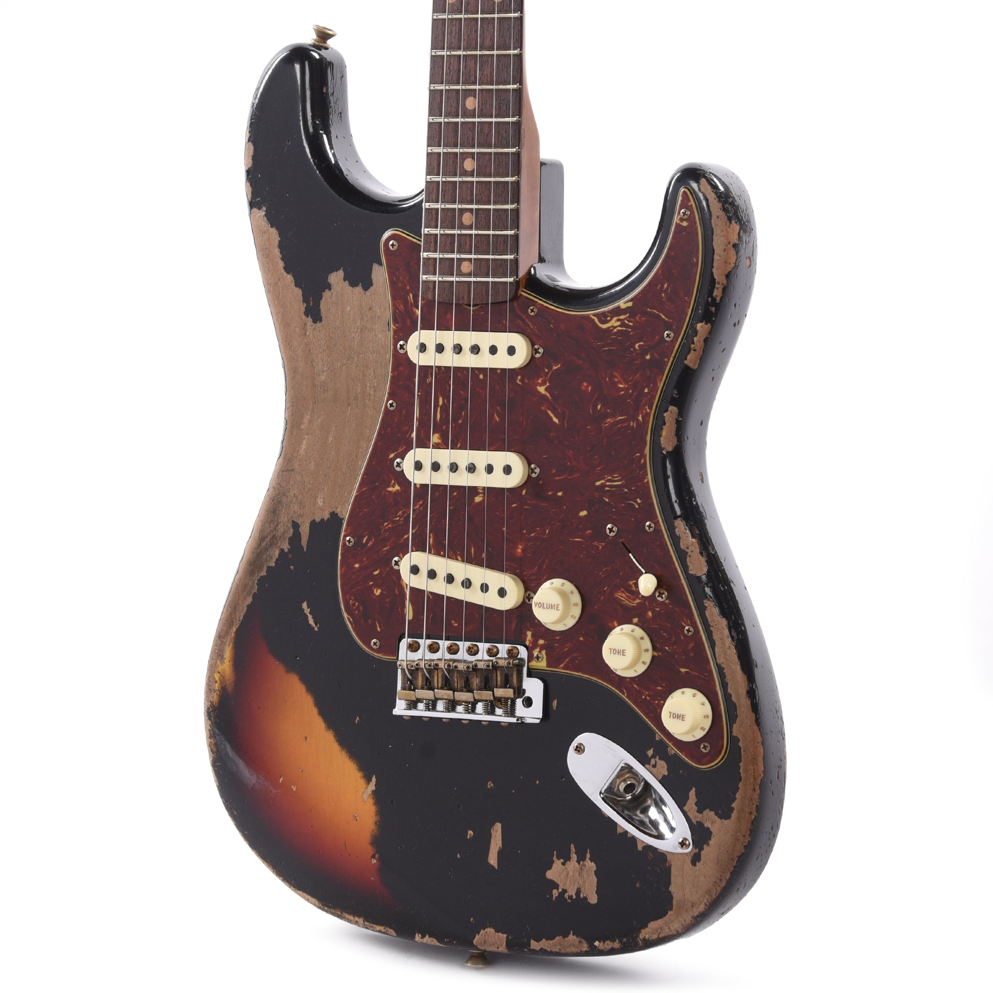 Fender Custom Shop Limited Edition Roasted 1961 Stratocaster Super Heavy Relic Aged Black Over 3-Color Sunburst Electric Guitars / Solid Body