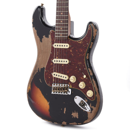 Fender Custom Shop Limited Edition Roasted 1961 Stratocaster Super Heavy Relic Aged Black Over 3-Color Sunburst Electric Guitars / Solid Body
