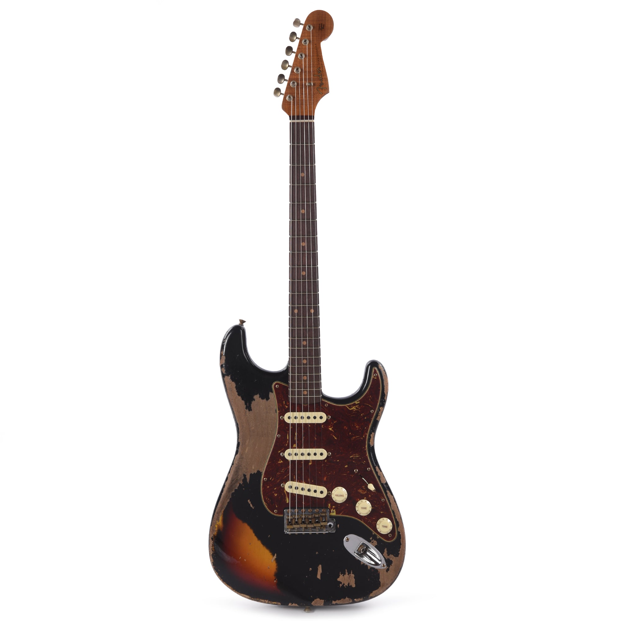 Fender Custom Shop Limited Edition Roasted 1961 Stratocaster Super Heavy Relic Aged Black Over 3-Color Sunburst Electric Guitars / Solid Body