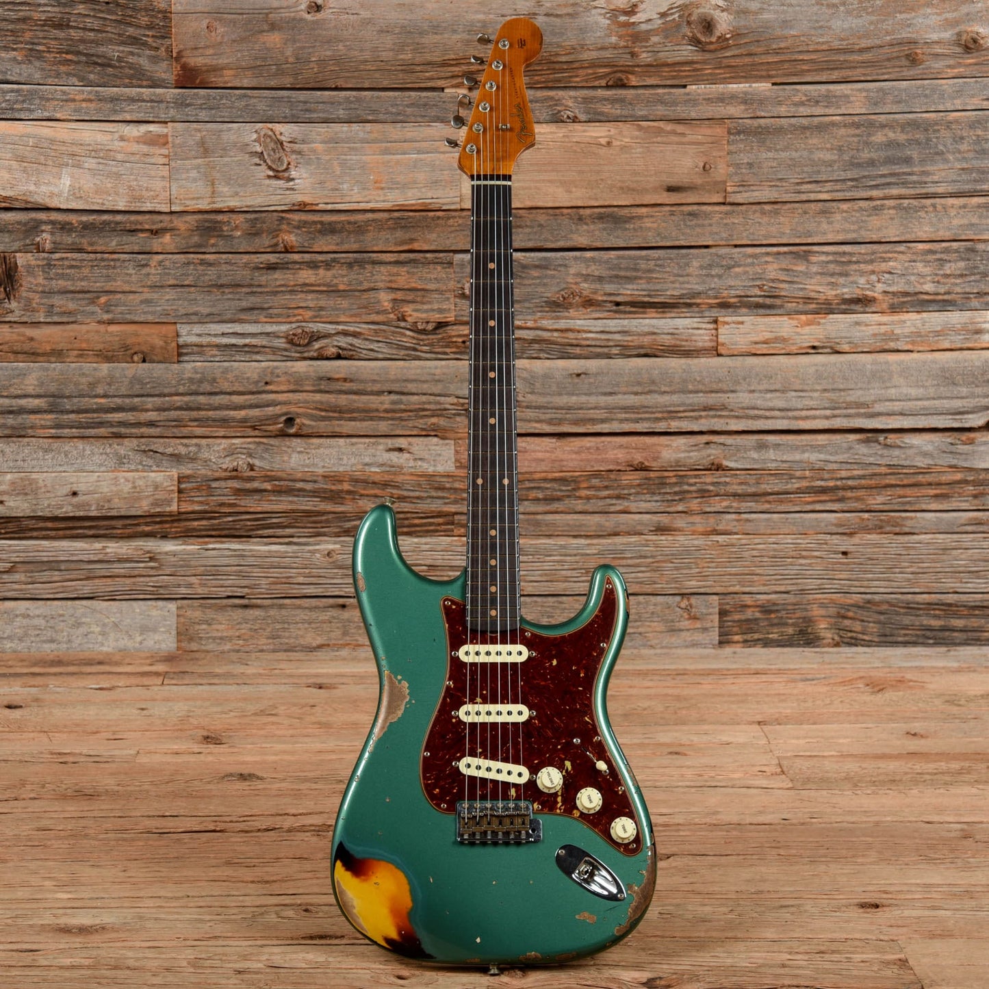 Fender Custom Shop Limited Edition Roasted 61 Stratocaster Super Heavy Relic Sherwood Green Over Sunburst 2023 Electric Guitars / Solid Body
