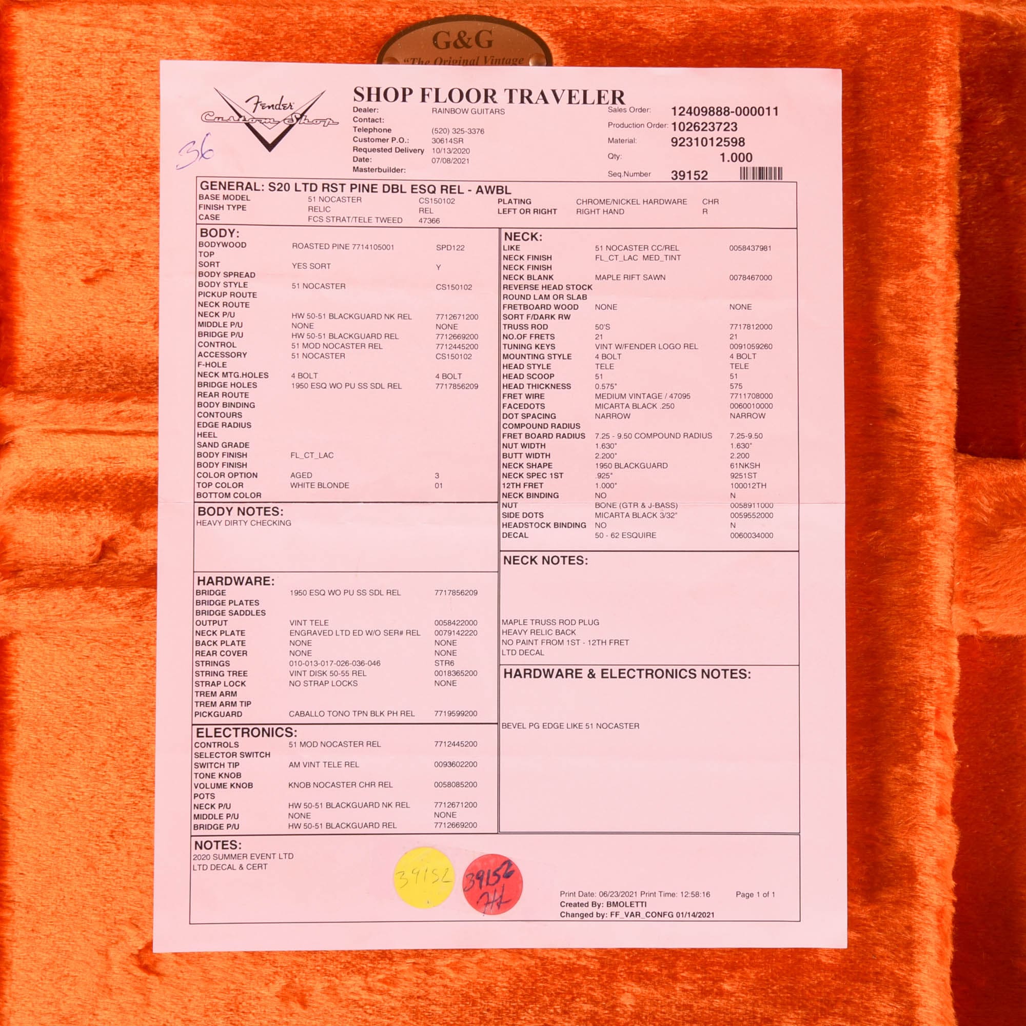 Fender Custom Shop Limited Roasted Pine Double Esquire Aged White Blonde 2021 Electric Guitars / Solid Body