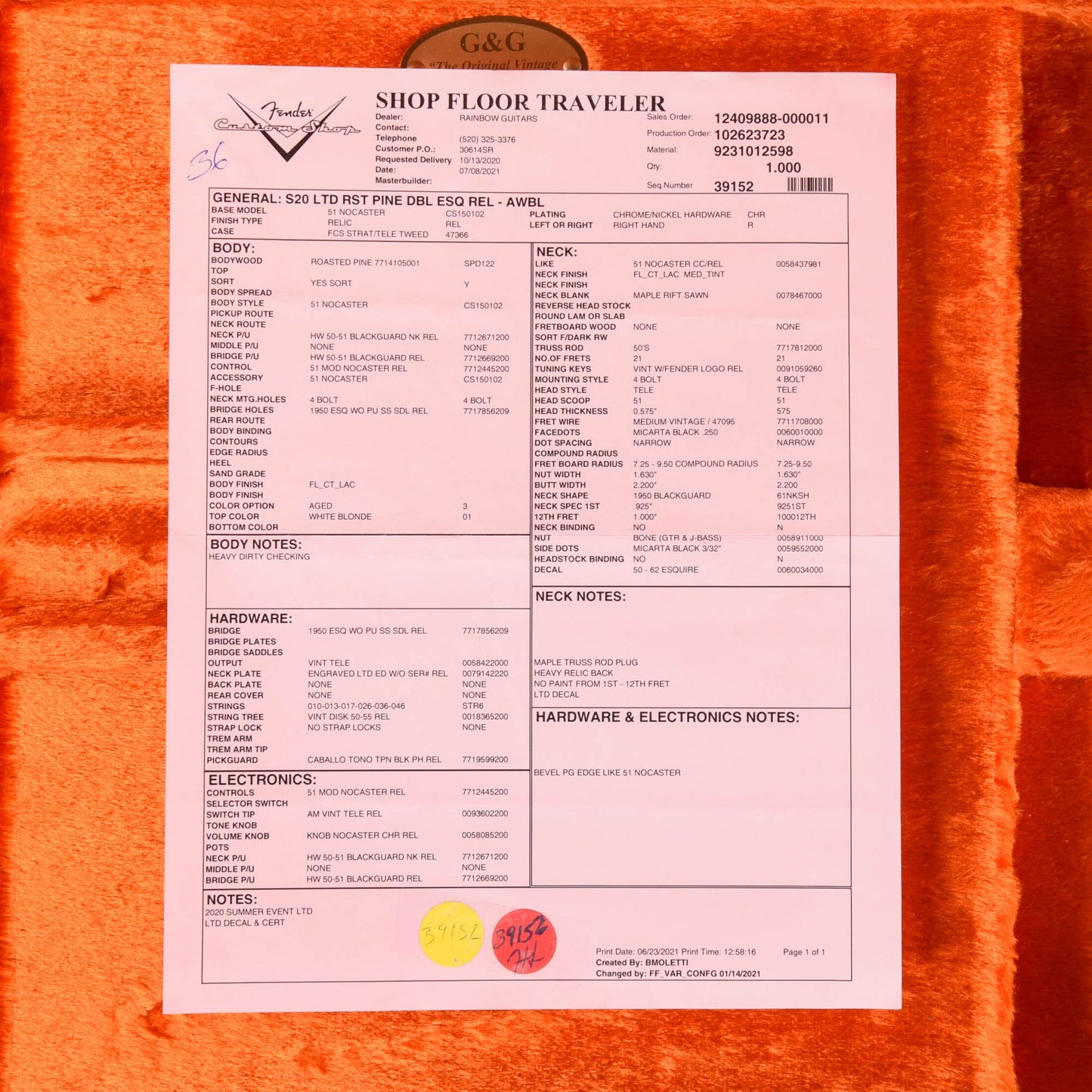 Fender Custom Shop Limited Roasted Pine Double Esquire Aged White Blonde 2021 Electric Guitars / Solid Body