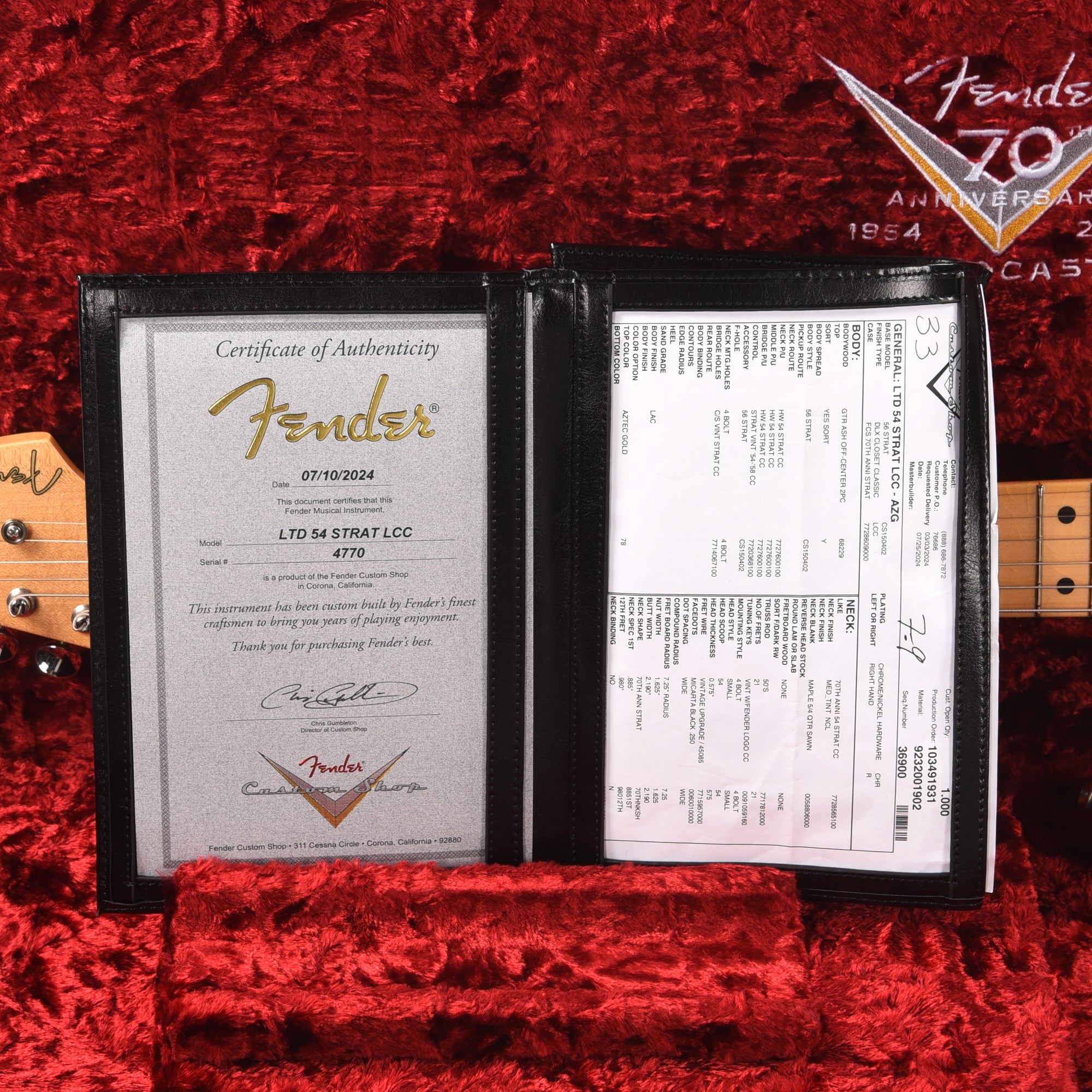 Fender Custom Shop LTD 70th Anniversary 1954 Stratocaster Deluxe Closet Classic Aztec Gold Electric Guitars / Solid Body